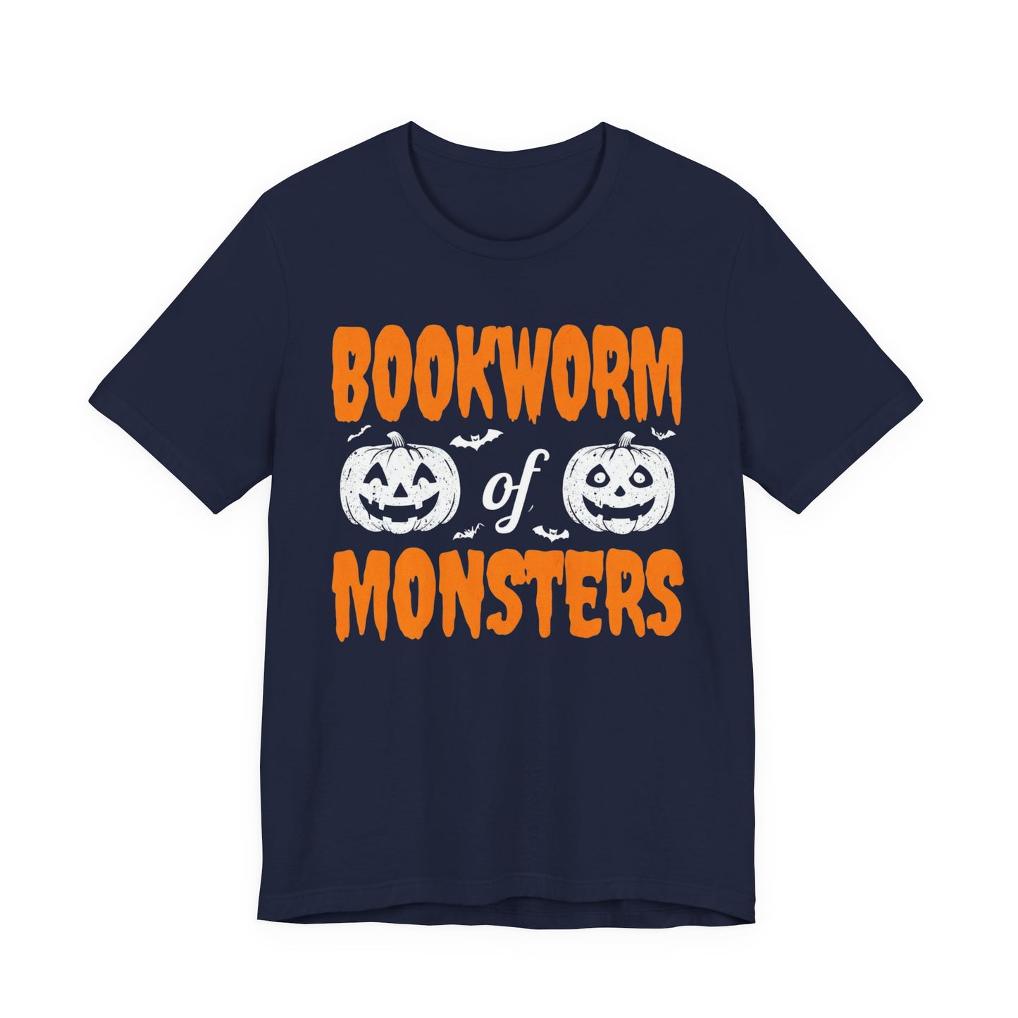 Bookworm of Monsters Halloween Tee, Reading Lover T-Shirt, Unisex Jersey Shirt, Halloween Book Shirt, Monster Lover Gift