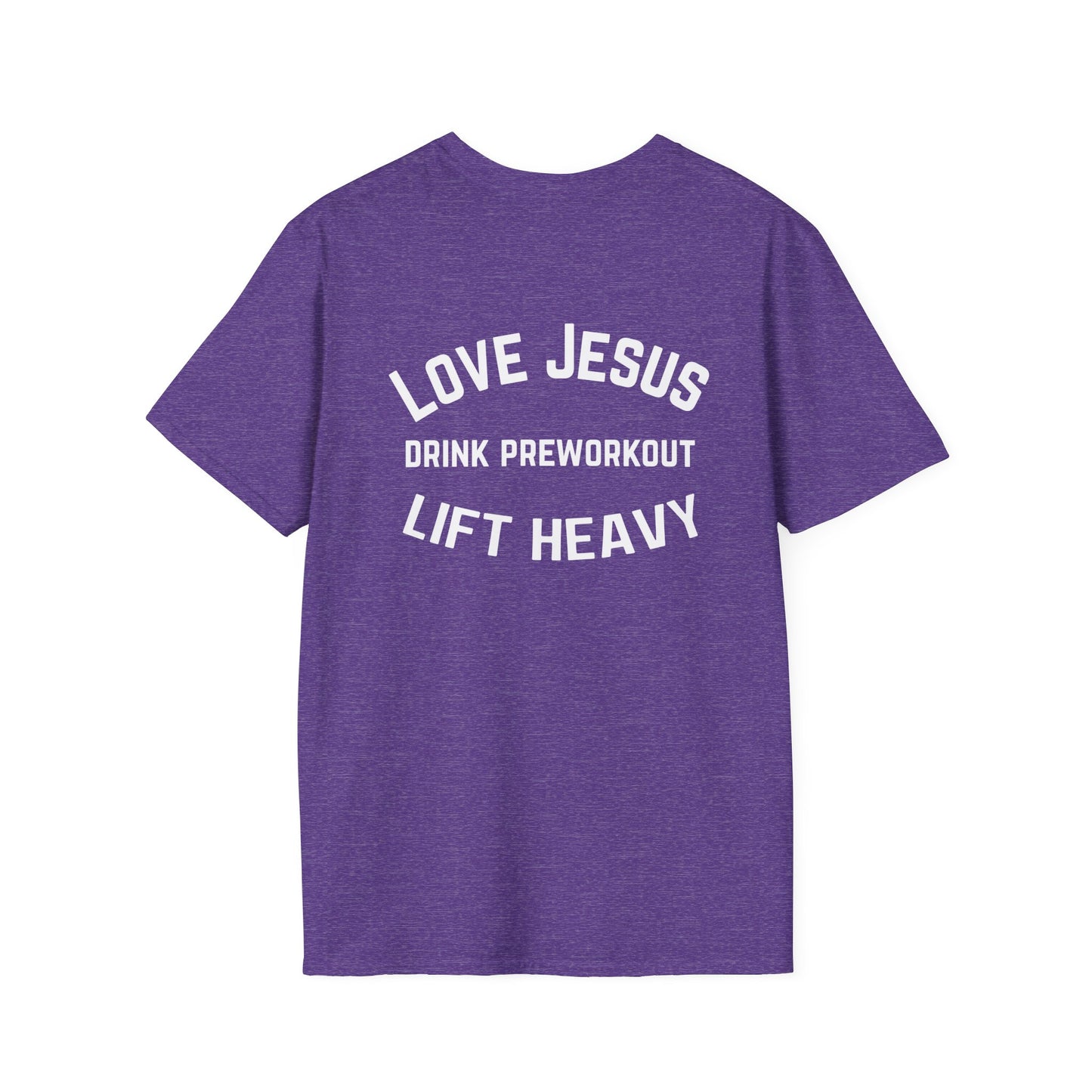 Christian gym Tees for Workout T-shirts for Christians gifts for gym rats gift Love Jesus Drink Pre Workout Lift Heavy Shirts Weightlift