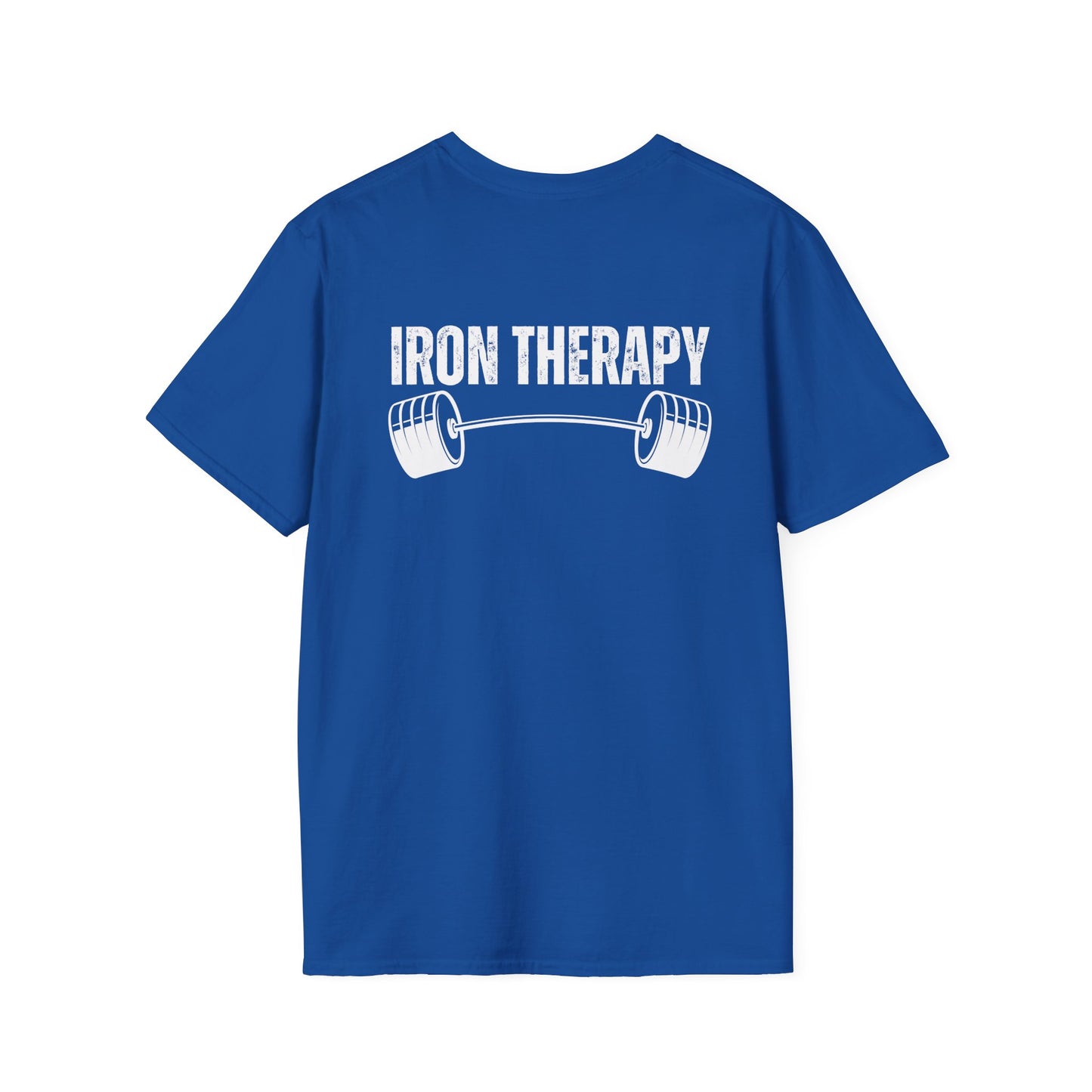 BACK DESIGN Iron Therapy Gym Shirt for Workout Lovers gift for Fitness Lover T-shirts for Him gift Powerlifting gifts for Weightlifting Tee Shirts Her