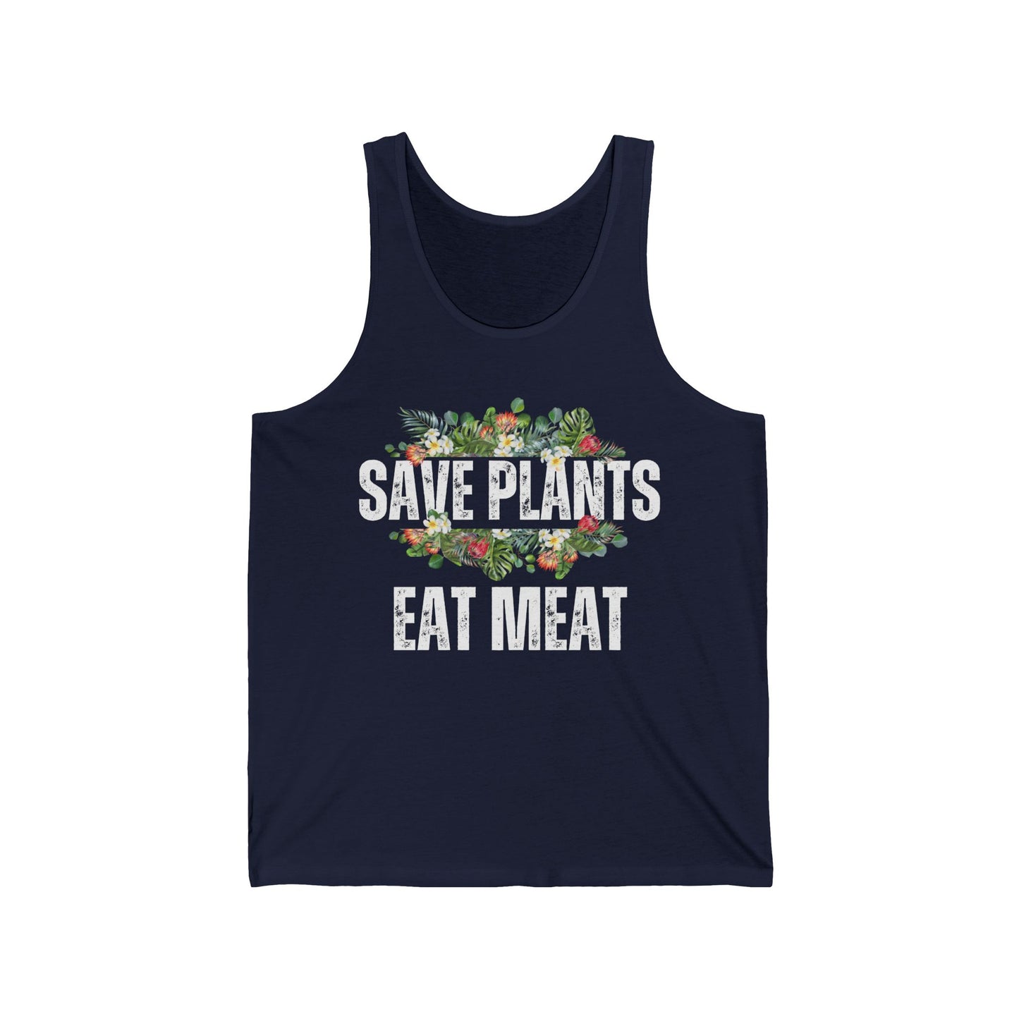 Eat Meat Tank Top For Carnivore Diet Tshirt Save Plants Eat Meat Tank Tops Funny Meat Pun BBQ quote Shirt for Funny Saying T-shirt for him