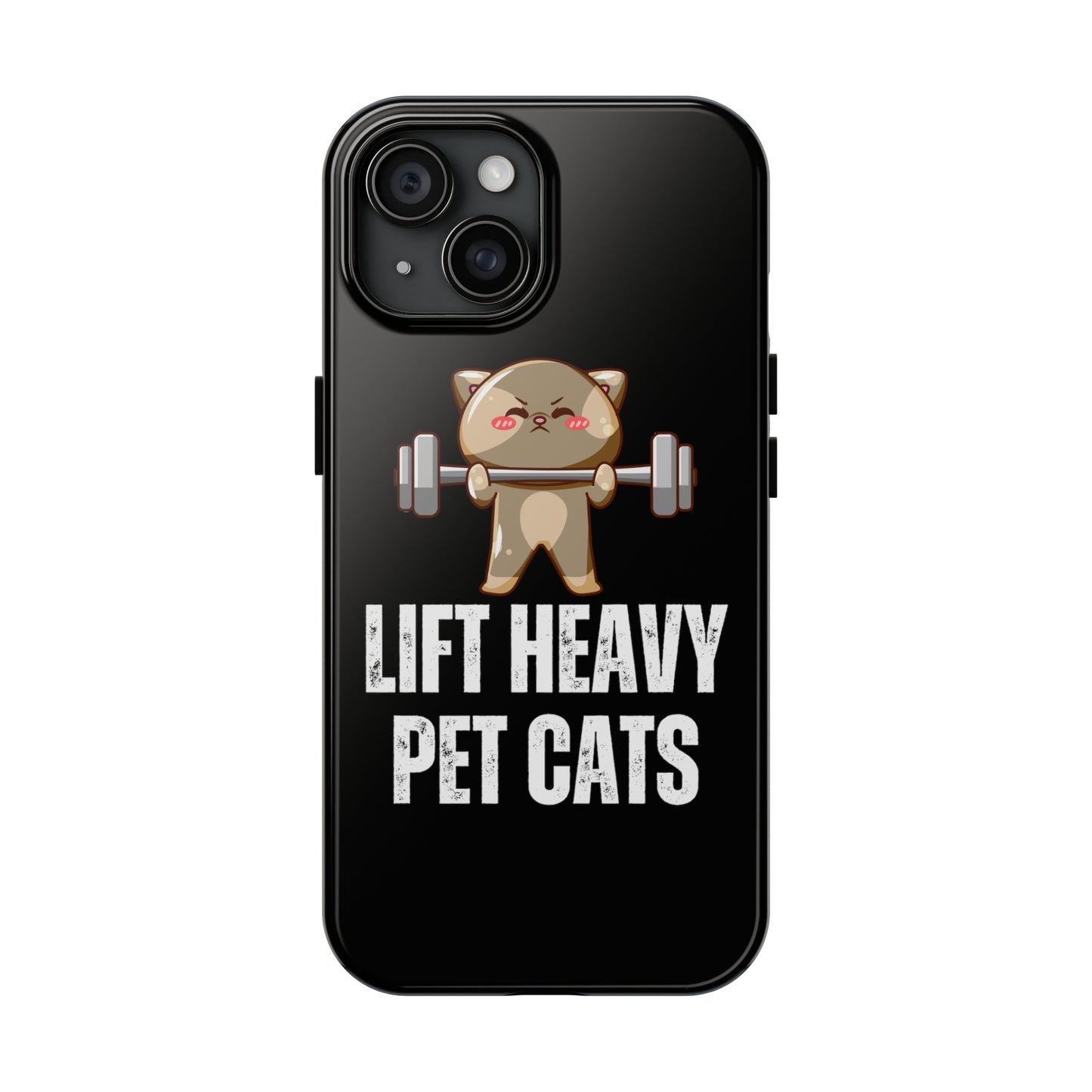 Funny Cat iPhone Case for Gym lover gift for Fitness Lover Cat Lifting Weights Lift HEAVY Pet CATS protective case
