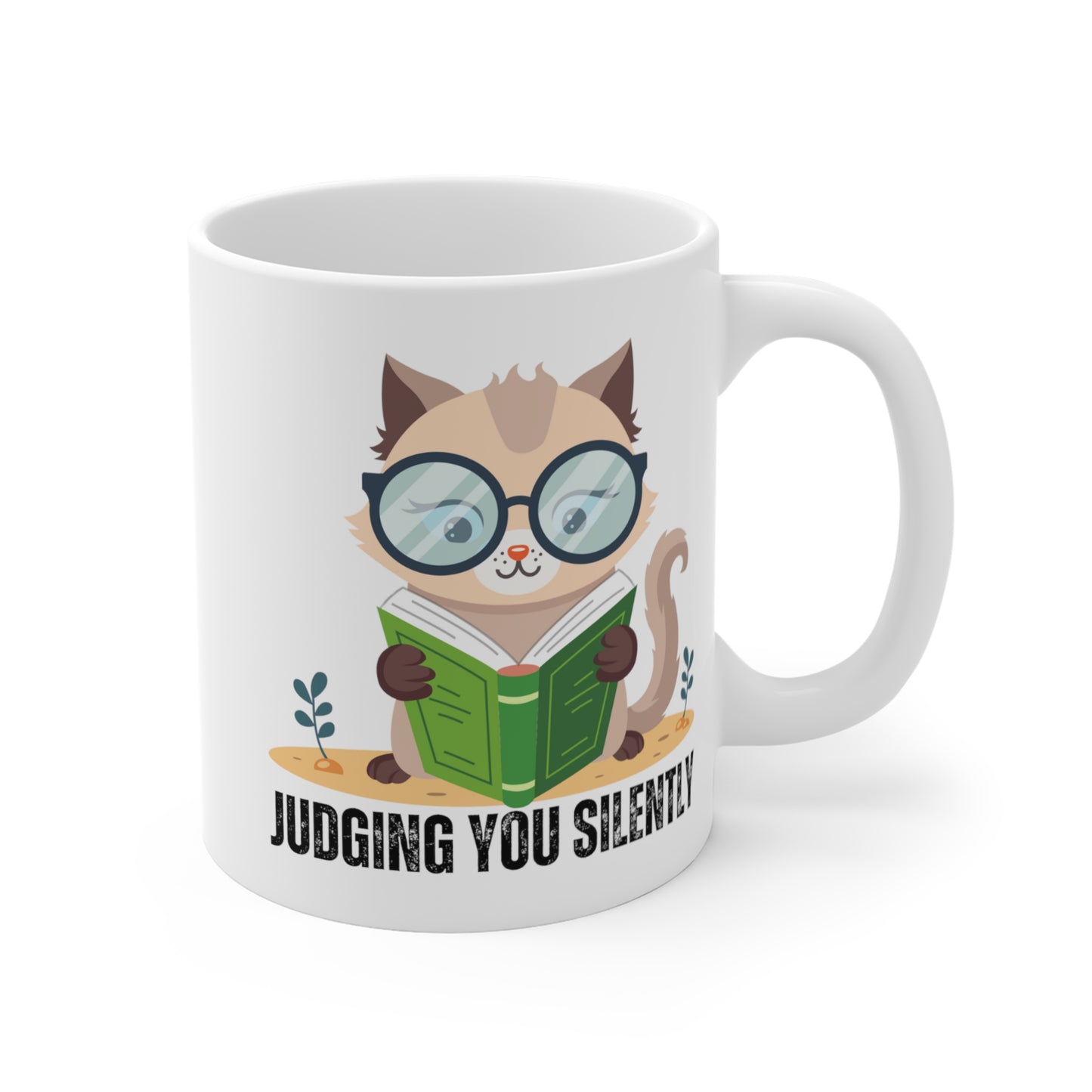 Judging You Silently Cat Mug Funny Cats Mugs for Cat Lover gift for Cat Lady Mug Funny Mug Kitten Mug Cute Kitty Cat Mug for Her gifts for Book lover