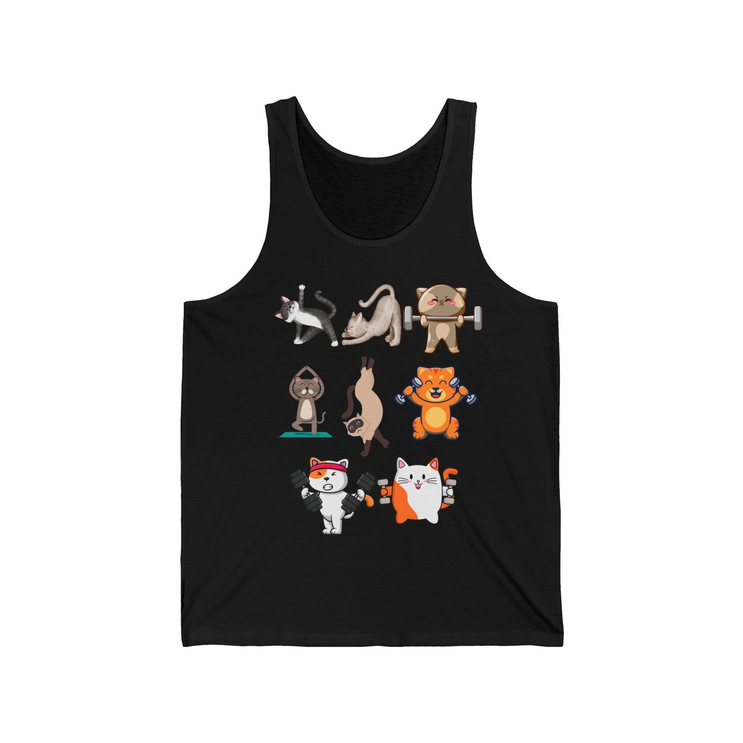 Funny Cat Tank Top for Workout Lover gift for Gym Lovers Tank Tops Cats Lifting Weights Shirt Cat Powerlifting Tank Top Cats Working Out