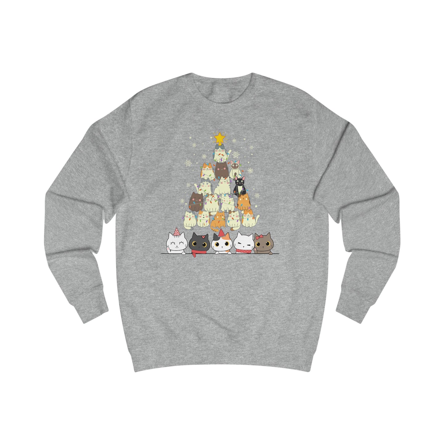 Cute Christmas Cat Sweatshirt for Christmas Lover gift for Cat Lover gifts for Christmas Party Sweater for Kitty Sweatshirts for Women