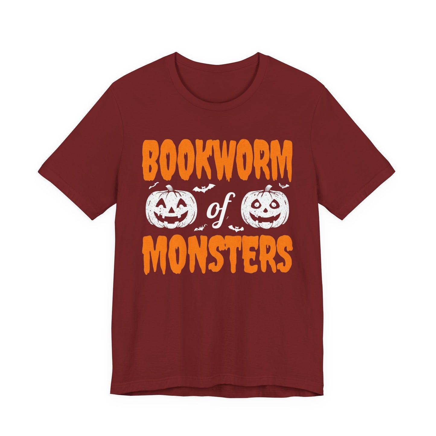 Bookworm of Monsters Halloween Tee, Reading Lover T-Shirt, Unisex Jersey Shirt, Halloween Book Shirt, Monster Lover Gift