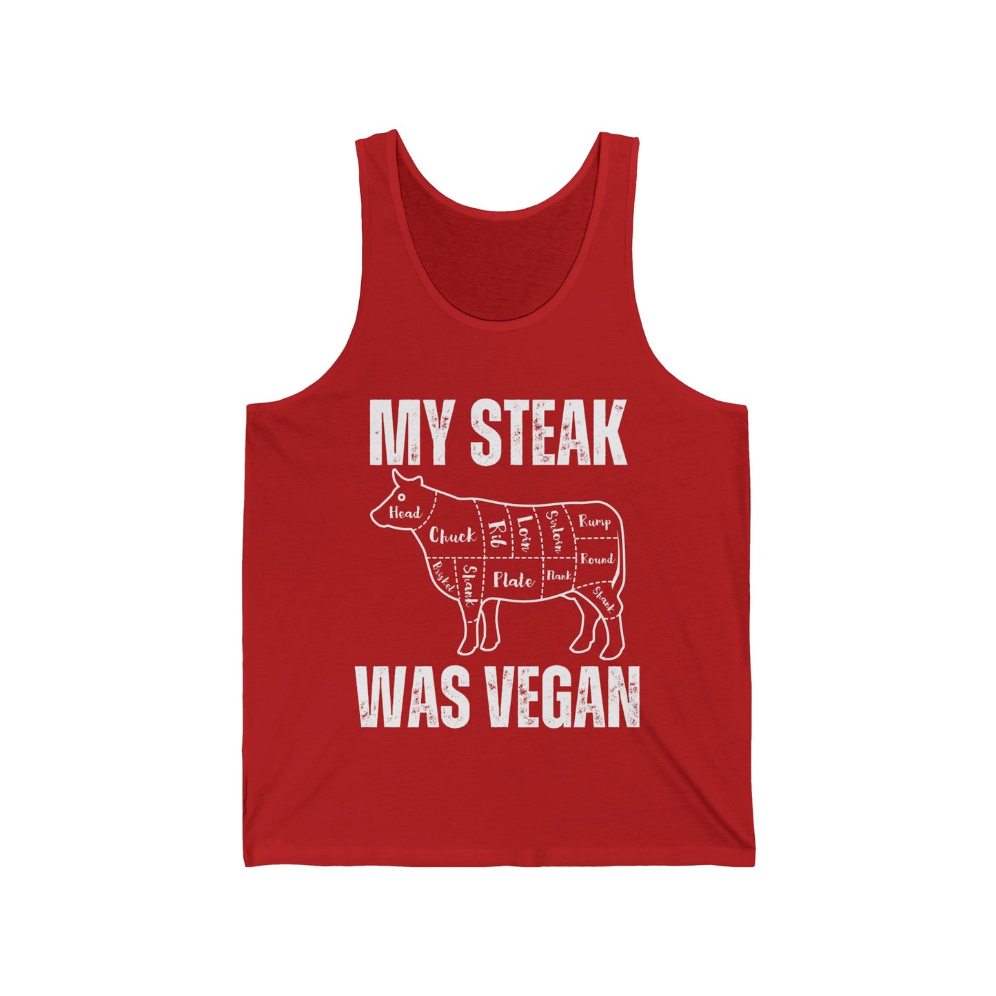 Funny Tank Top for Steak Lover gift for Meat Lover Shirt for Carnivore T Shirt My Steak Was Vegan Tank Tops Second Hand Vegan
