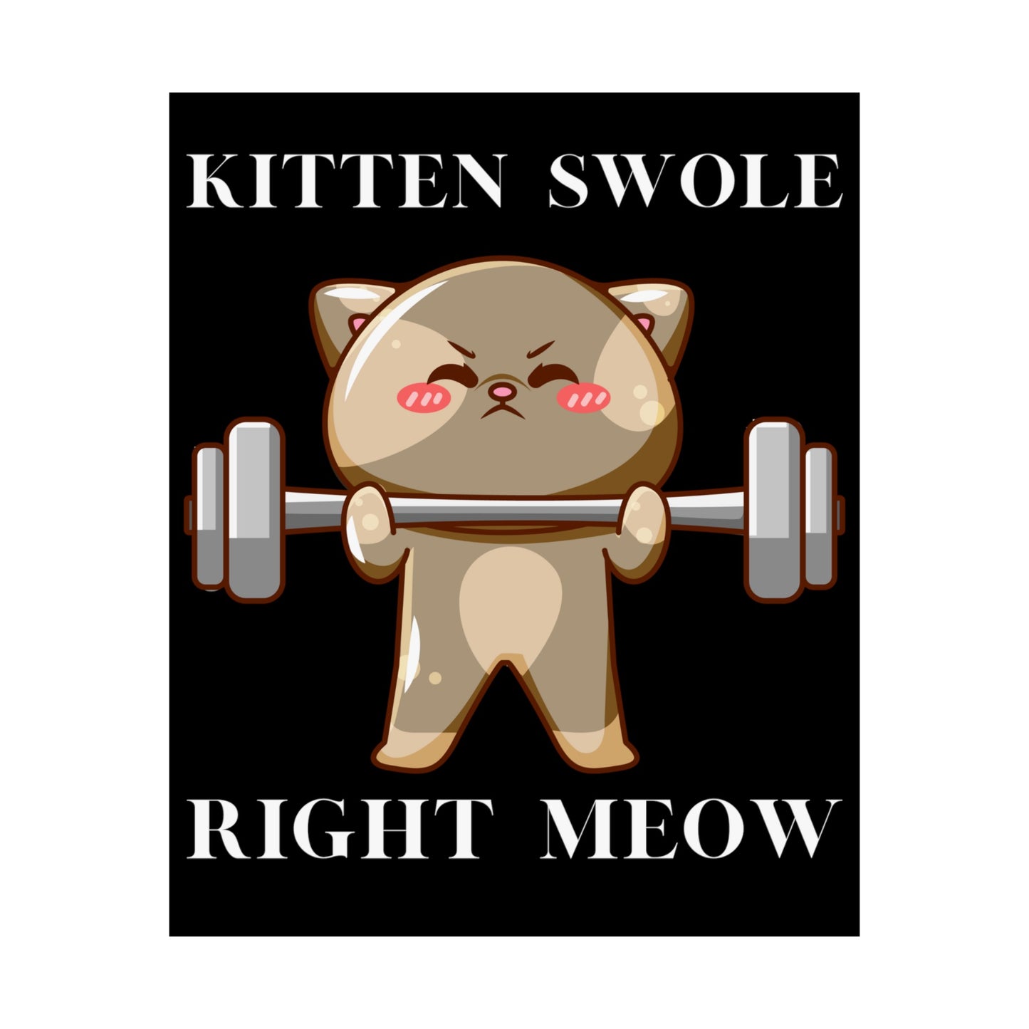 Gym Poster for Cat Lovers gift for Cat Lover gifts for Gym Rat Powerlifter Weightlifter gift ideas for Mom Funny Cat Weightlifting Posters