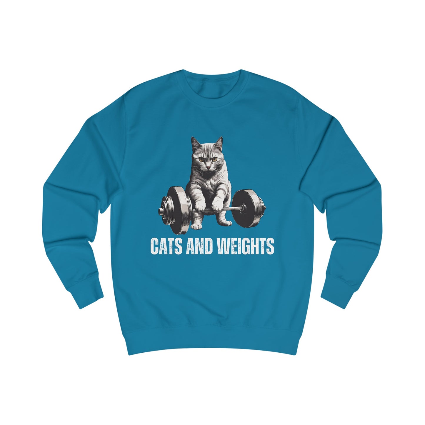 Cat Deadlifting SweatShirt for Cat Lover gift for Powerlifting Cat Sweater - Funny Sweatshirt - Cat Weightlifting for Cat Lover Pullover