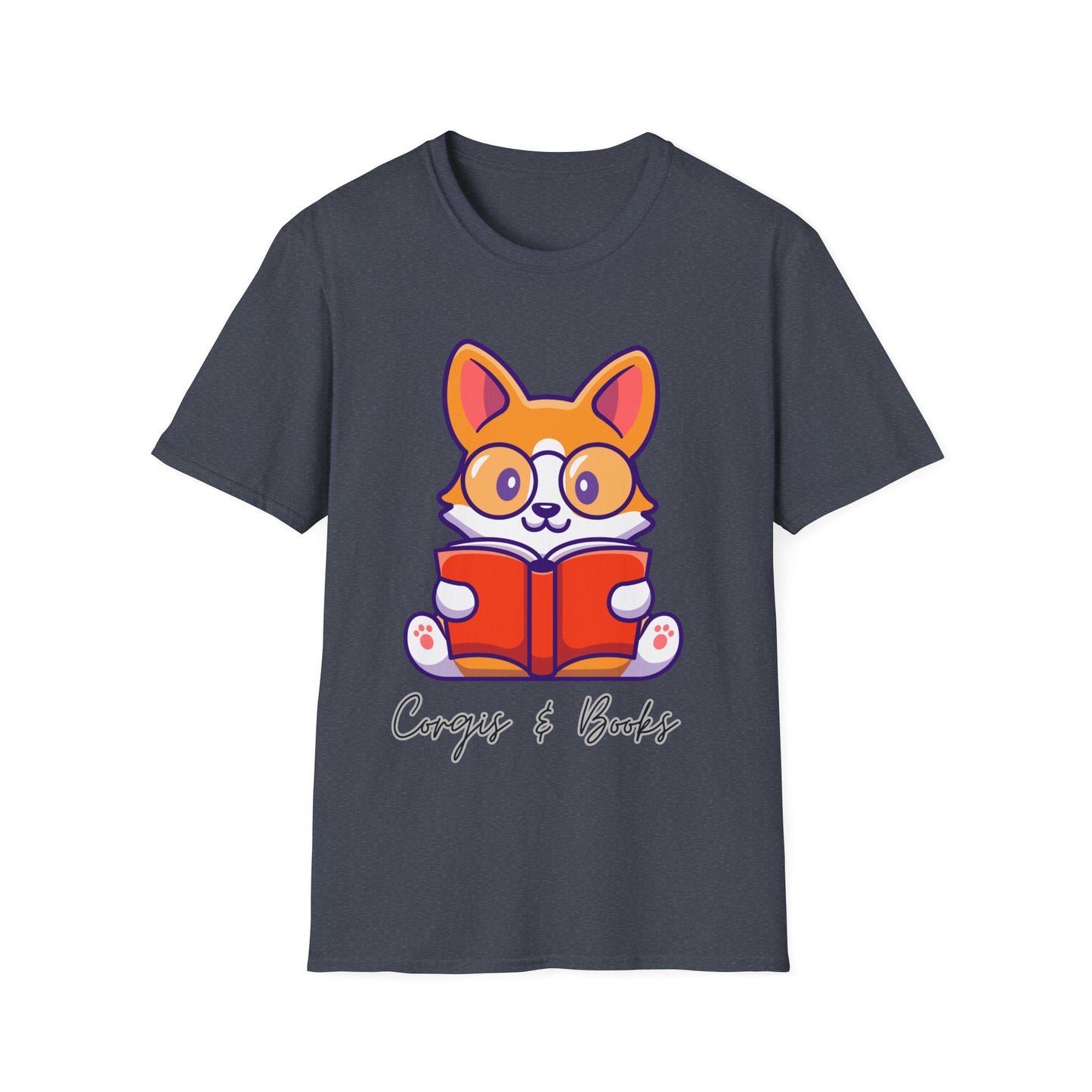 Corgi's & Books T Shirt for Corgi Lover Gift for Book Lover Soft Cotton T-shirt Dog Lovers Shirts Book Lover Shirt
