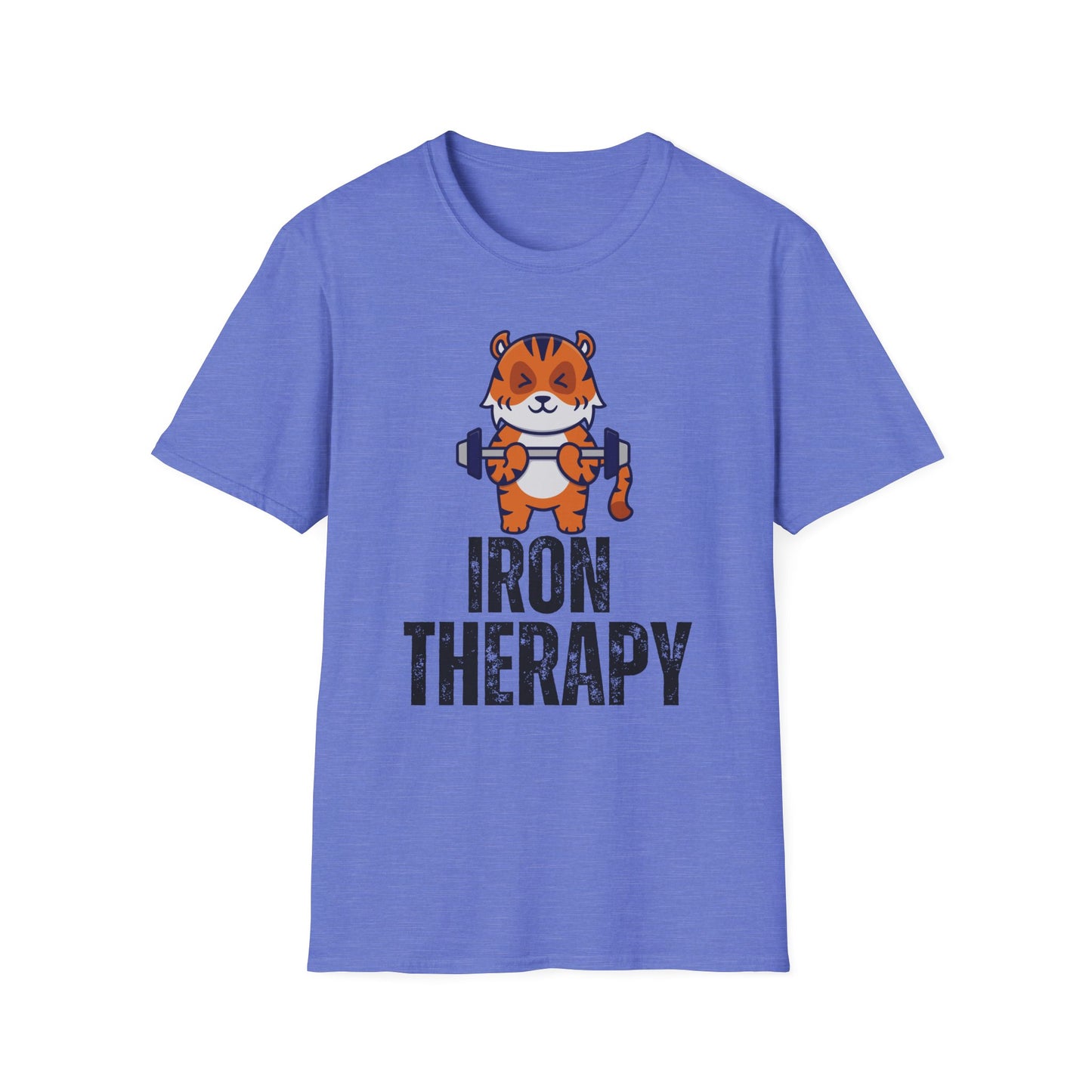 Tiger Working out T-shirt IRON THERAPY T Shirt for Gym Lover gift for Fitness Lover T Shirt for Cross Fit Lover Weightlifting Tee