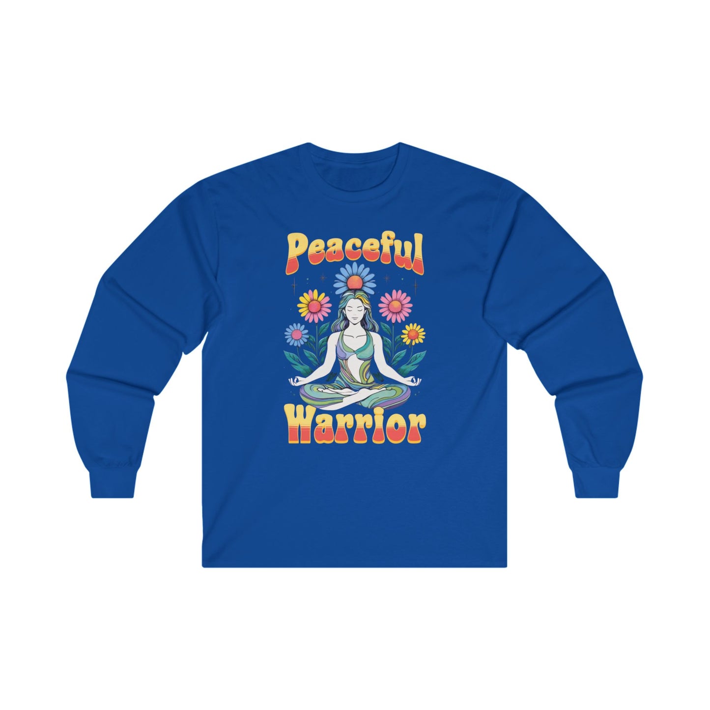 Yoga Workout Top Peaceful Warrior TShirt for Yoga T-shirt for Her gifts for Yogi Long Sleeved Workout Shirt Long Sleeves Gym TShirts for Her
