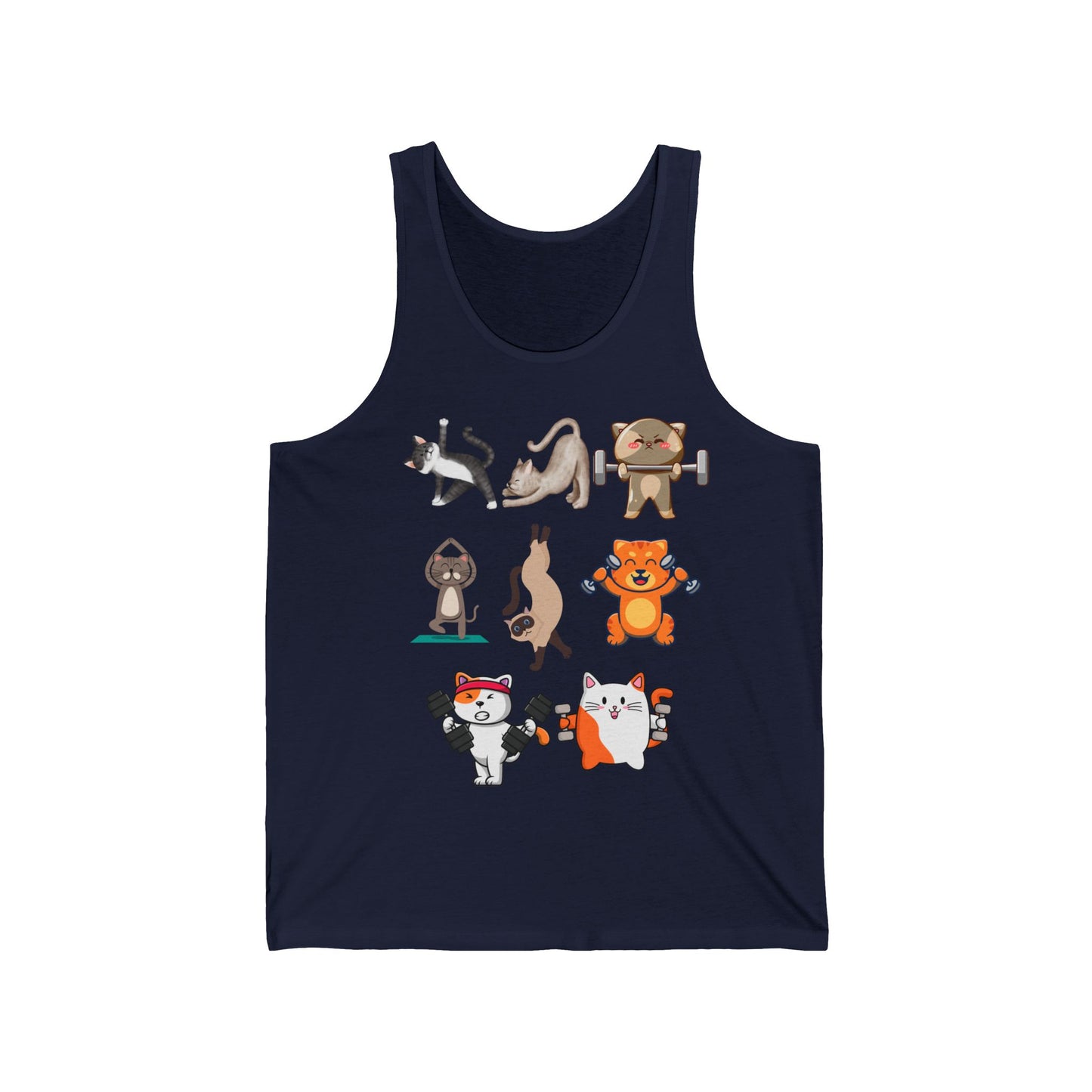 Funny Cat Tank Top for Workout Lover gift for Gym Lovers Tank Tops Cats Lifting Weights Shirt Cat Powerlifting Tank Top Cats Working Out