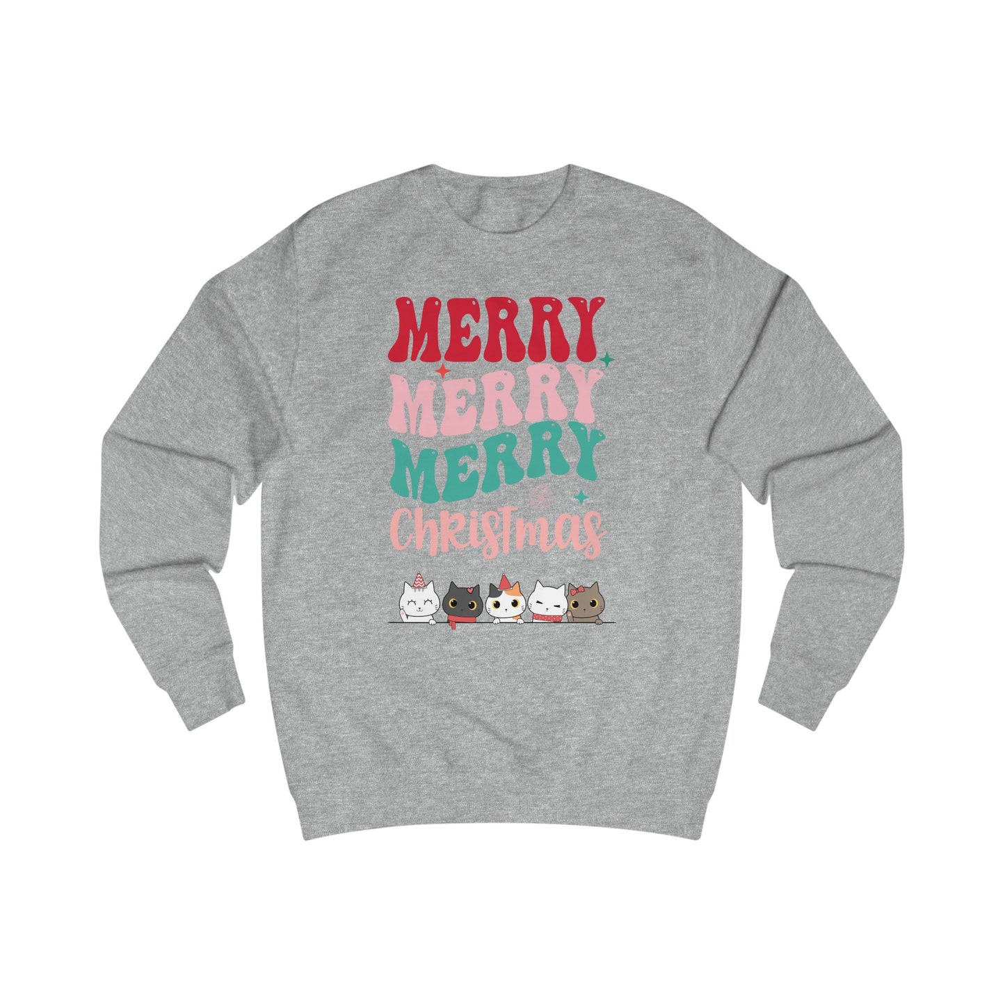 Christmas Cats Sweatshirt for Cat Mom gift for Christmas present for Cat Lady Groovy Font Kitty Sweater for Cat Lovers gifts for Her