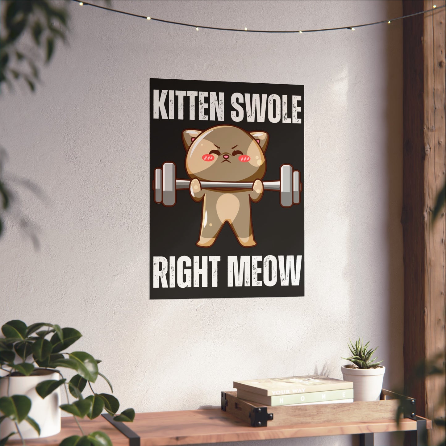 Funny Cat Lifting Weights Poster for Home Gym gift for Cat Lover gifts for Cat Dad Posters for Cat Mom gift Cats Weightlifting Powerlifting