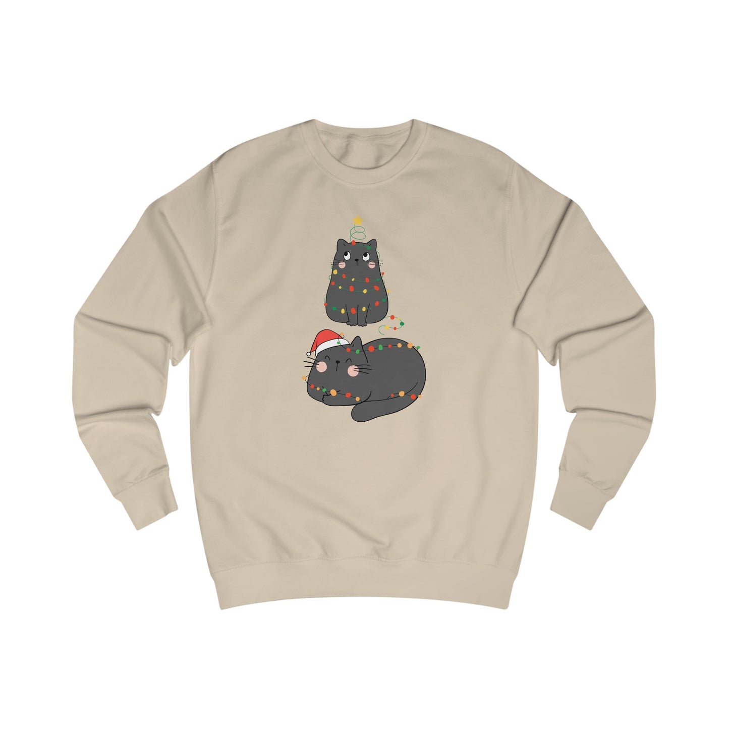 Funny Christmas Cat Sweatshirts for Her gifts for Cat Lover Sweatshirt Black Cat Lover present for Christmas presents for Women