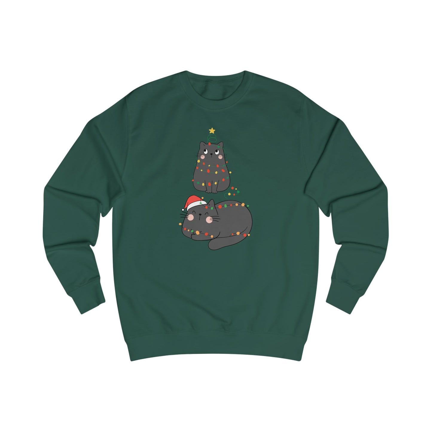 Funny Christmas Cat Sweatshirts for Her gifts for Cat Lover Sweatshirt Black Cat Lover present for Christmas presents for Women