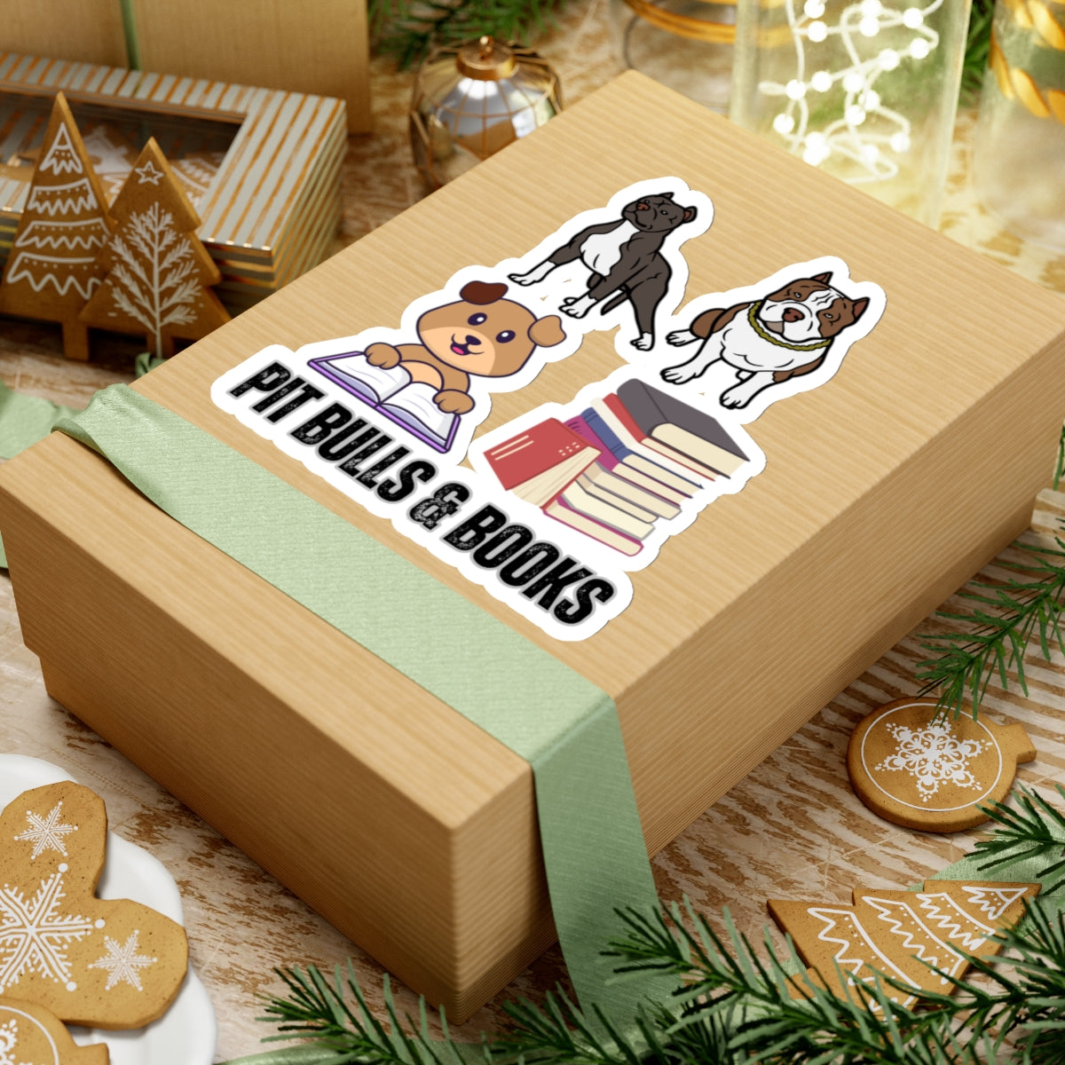 Pit Bull Sticker for Dog Lover gift for Pit Bull Mom gift for Pit Bull Lover for Book Lover sticker, Pit Bulls and Books Sticker