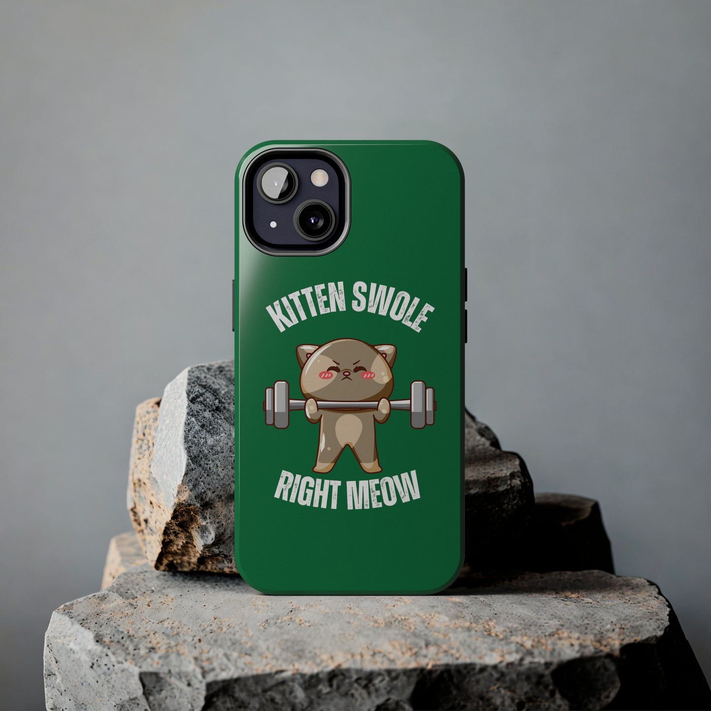 Funny Cat iPhone case for Gym Lover gift Cat Weightlifting Cat Lifting Weights Phone case for Workout Lover gift for Fitness enthusiast