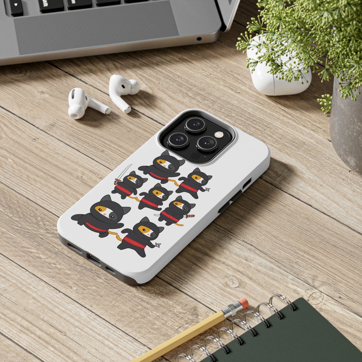 Funny Cat iPhone case for Cat Lover gift for Cat Mom gift Funny Cat Phone Case NINJA CATS Case