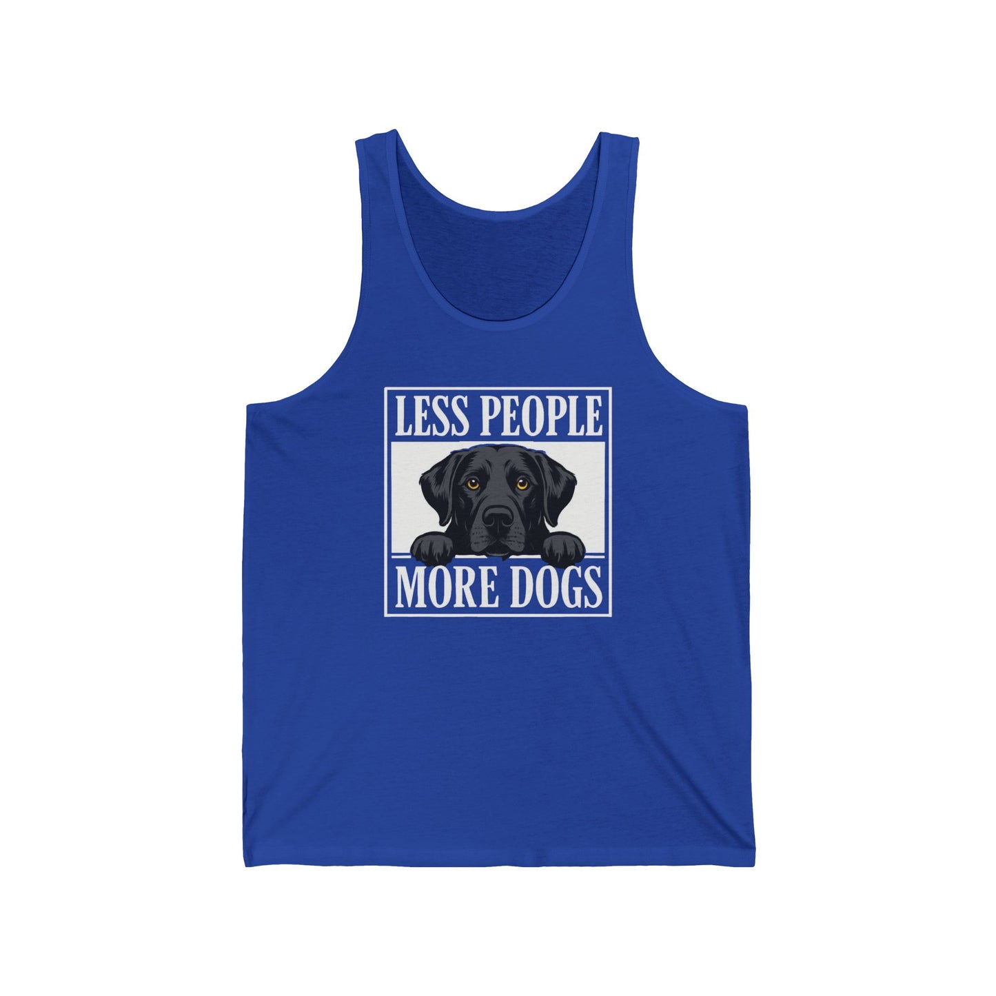 Black Lab Dog Lover Unisex Tank Top, Less People More Dogs Labrador Retriever Sleeveless Shirt, Pet Owner Gift, Animal Lover Tee, Summer