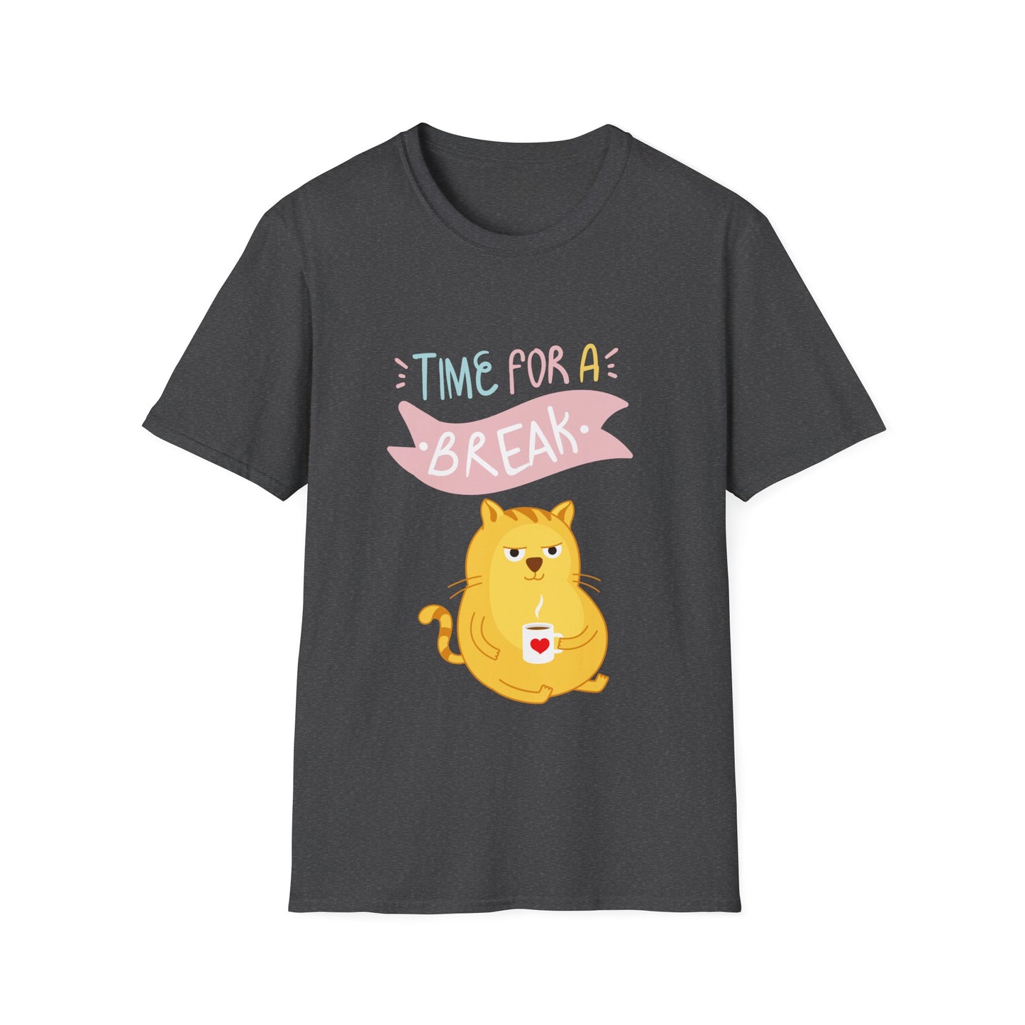 Funny Cat Shirt for Funny gift for Cat Lover T-shirt TIME for a BREAK T shirt Cat gift Cute Cats Shirts Funny Cat Tee for Coffee Lover gift