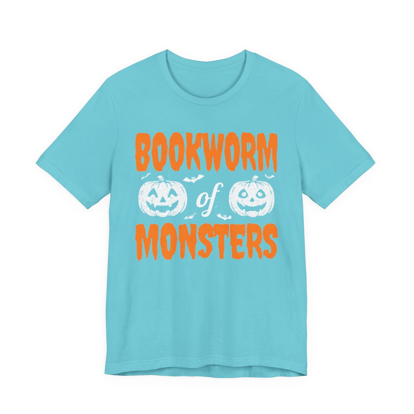 Bookworm of Monsters Halloween Tee, Reading Lover T-Shirt, Unisex Jersey Shirt, Halloween Book Shirt, Monster Lover Gift