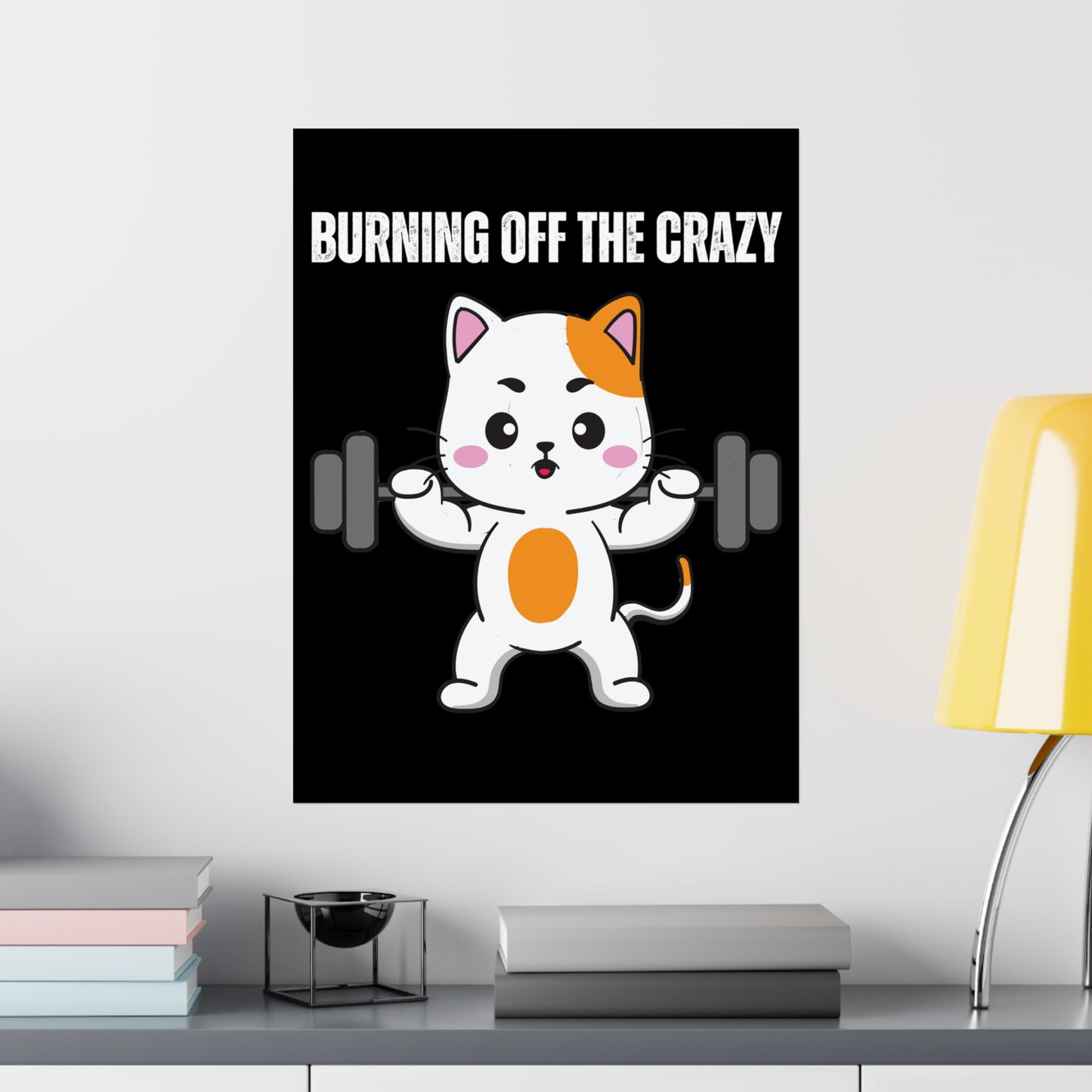Gym Poster for Cat Lovers gifts for Kitty Cats Lifting Weights Posters for Gym Rat Workout Lover gift Powerlifting CrossFit Wall Art