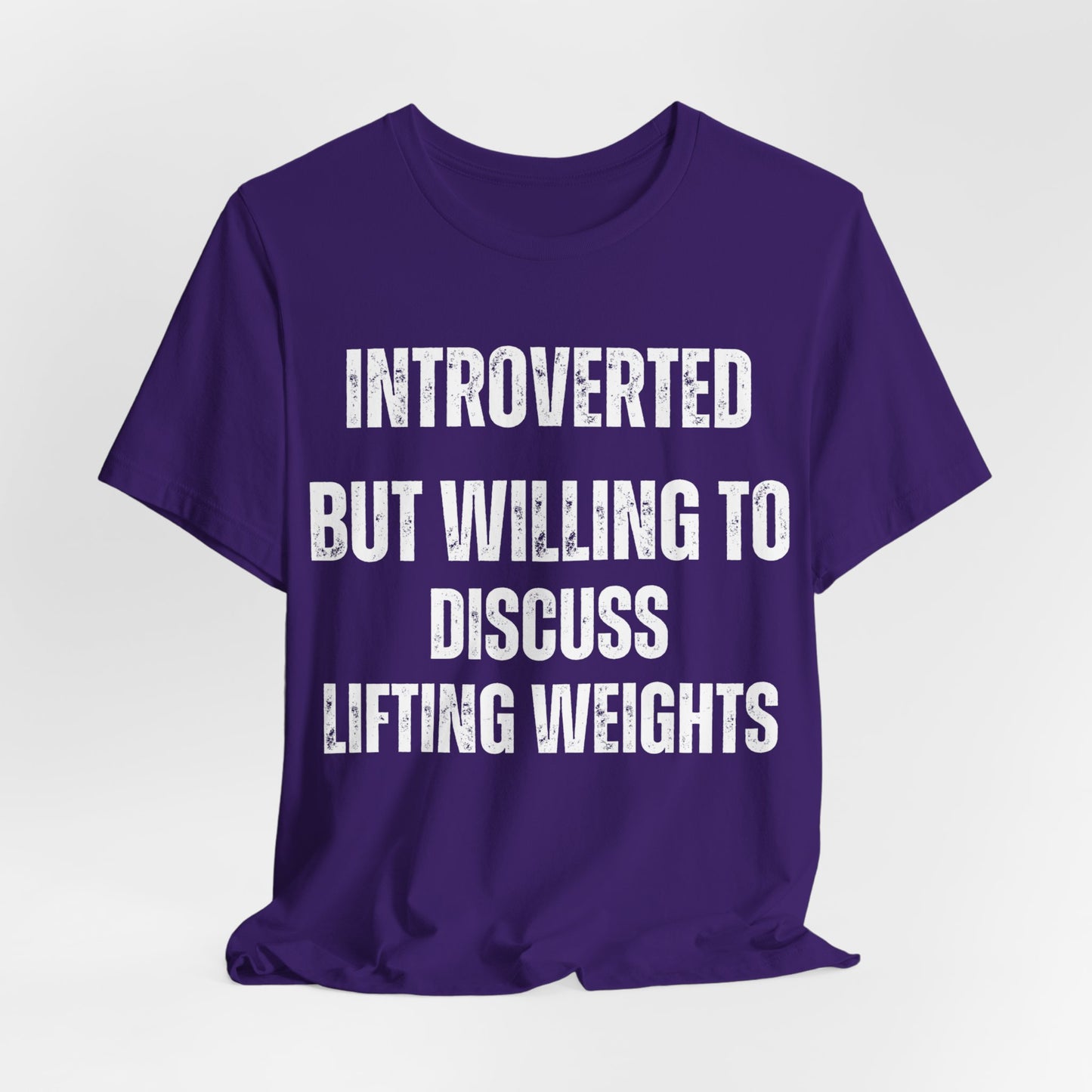 Funny Workout T-shirt for Gym Rat gifts for Personal Trainer Shirt - Introverted But Willing to Discuss Lifting Weights Introvert Shirts