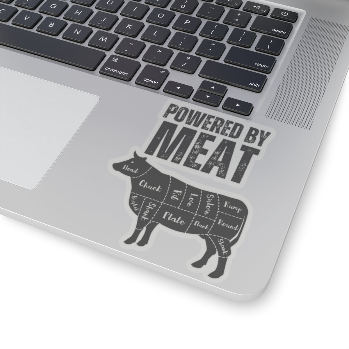 Powered By Meat Funny Cow Sticker for Carnivore gift for Meat Lovers gifts for bbq lover grilling sticker food stickers foodie gifts