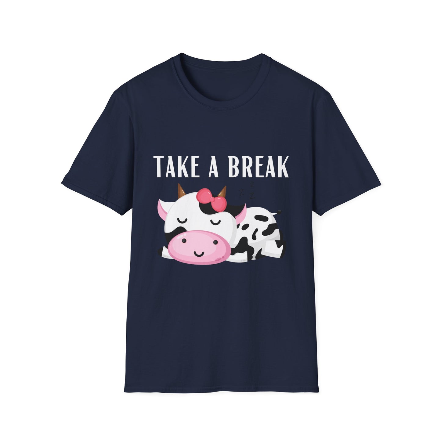 Cow T-shirt for Cow Lovers gift Funny Cow Shirt TAKE A BREAK Tee Women's Cozy T-shirt Soft Shirt for Women