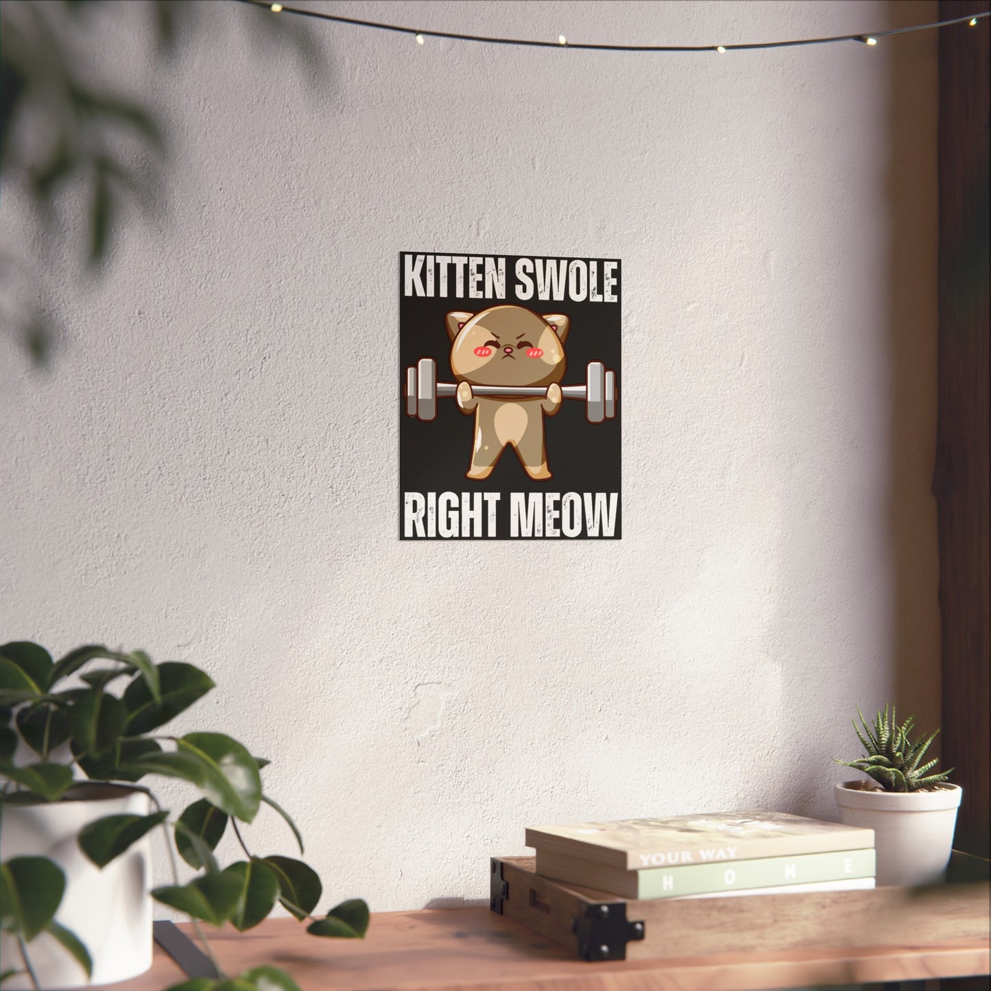 Funny Cat Lifting Weights Poster for Home Gym gift for Cat Lover gifts for Cat Dad Posters for Cat Mom gift Cats Weightlifting Powerlifting