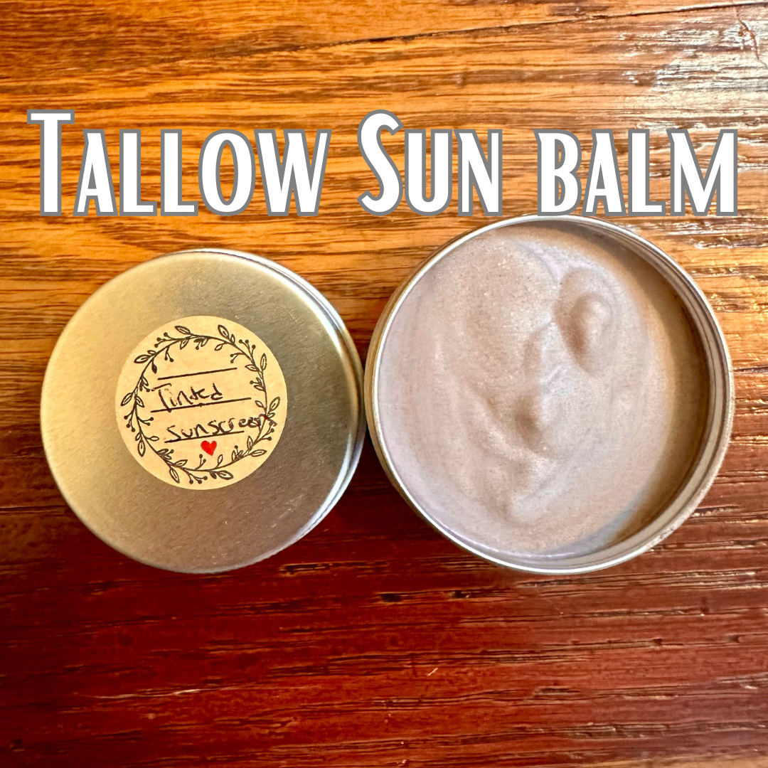 TINTED Tallow Sun Balm Non Toxic Grass Fed Beef Tallow Face & Body Lotion / Eye Cream! Skin care gift for Mom gifts Non-Nano Zinc Oxide