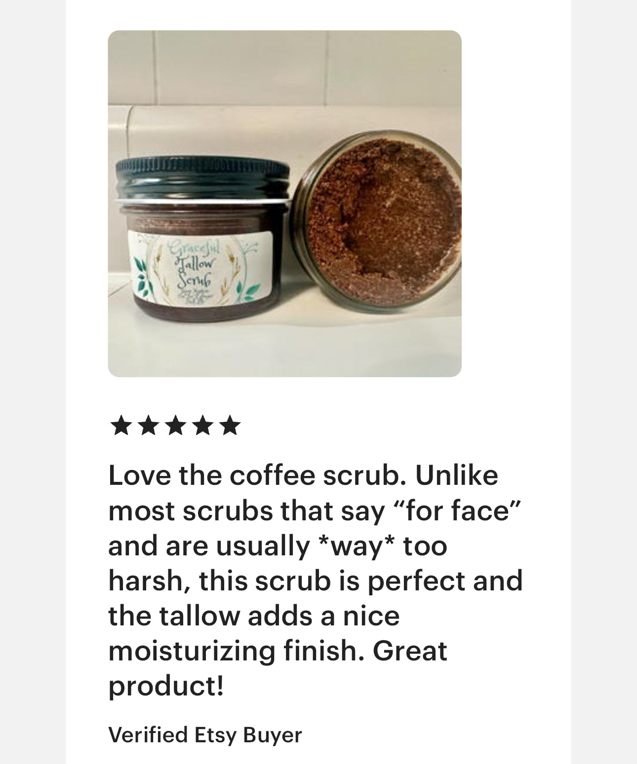 Coffee Sub Tallow Scrubs for Face and Body Scrubs Grass Fed Beef Tallow Scrub Moisturizer Facial Scrub for Christmas presents for Carnivore