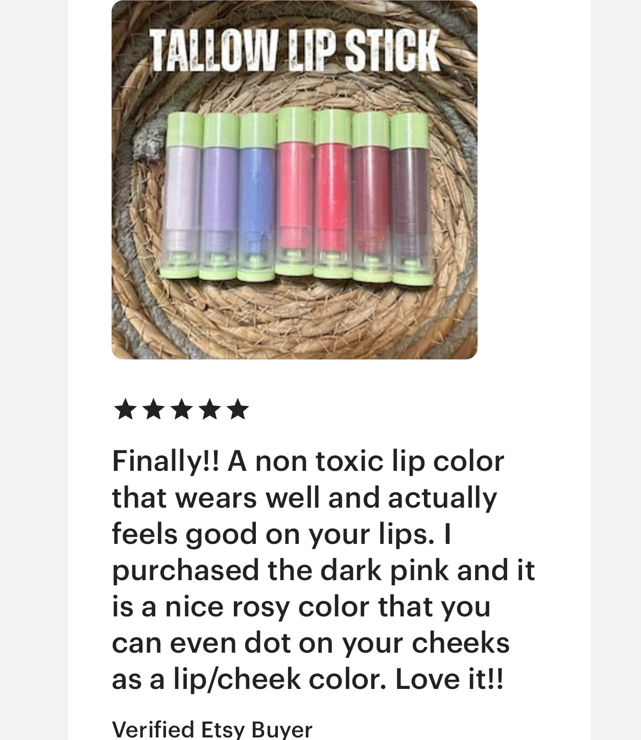 Sunscreen Lip Balm All Natural Lip Stick Tallow Cheek Lip & Eye Tint Non-Toxic Makeup Sun Protection Lips for Carnivore gift for Mom gifts
