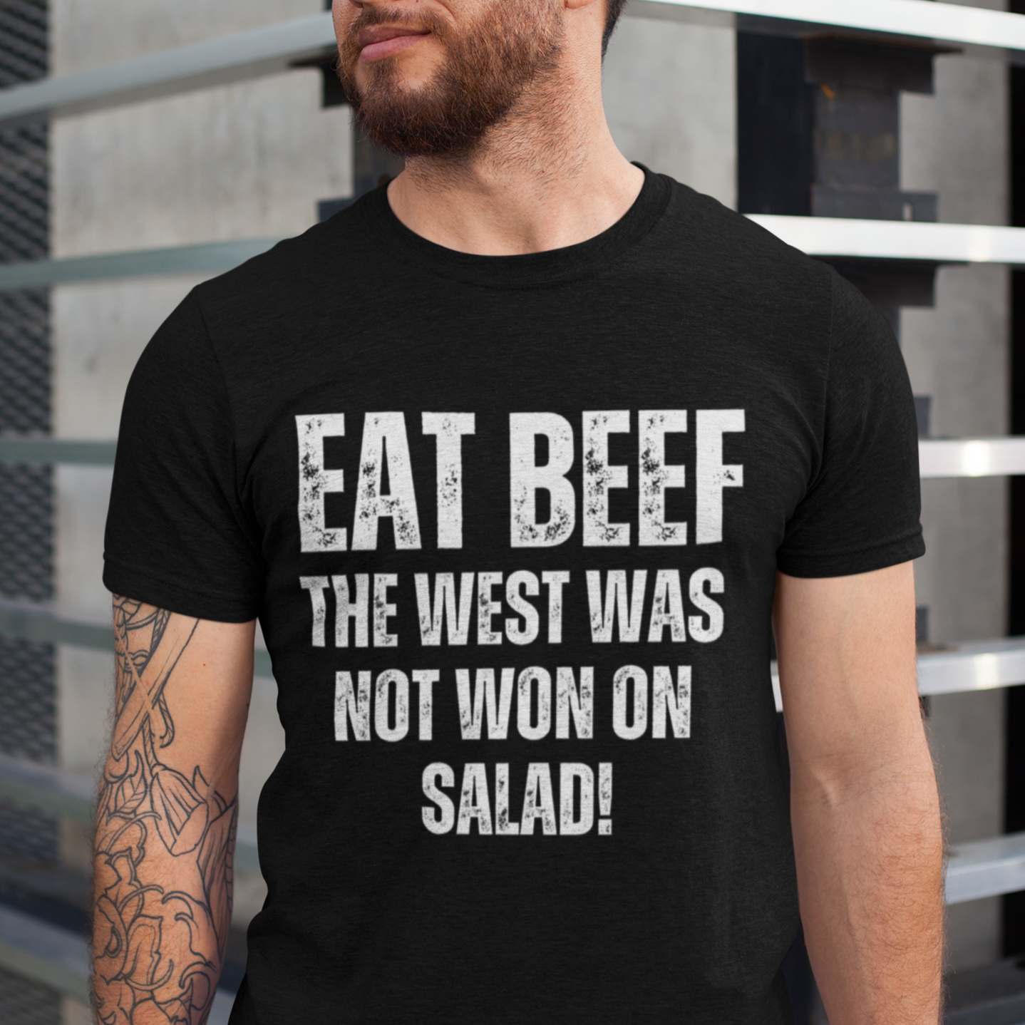 Funny T-Shirt for Meat Lover gifts for Carnivore Shirts for Grilling gifts for BBQ gift - EAT BEEF The West Was Not Won On Salad T shirt