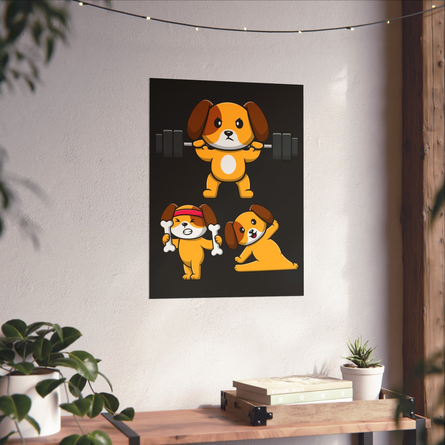Gym Dog Poster Funny Dogs working Out Posters for Dog Lover gift for Fitness Lover Gym Rat Dog Mom Dog Dad Dogs Lifting Weights