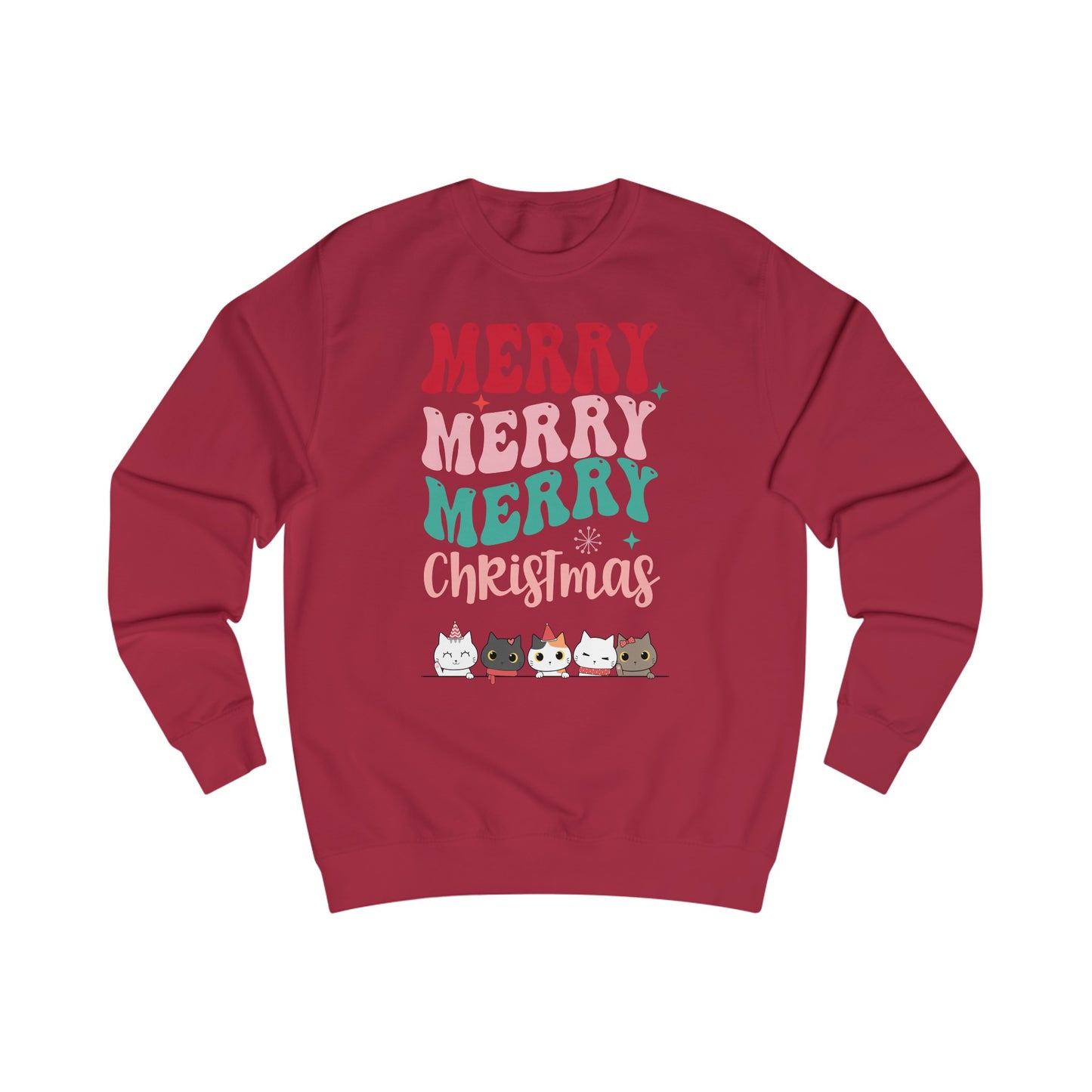 Christmas Cats Sweatshirt for Cat Mom gift for Christmas present for Cat Lady Groovy Font Kitty Sweater for Cat Lovers gifts for Her