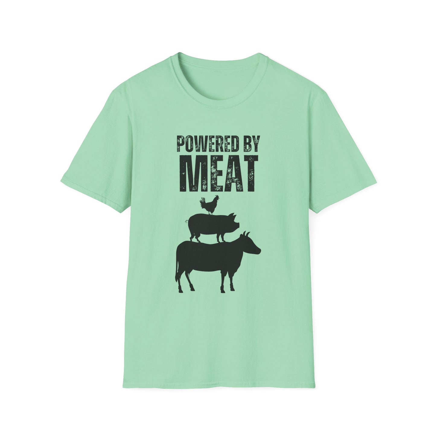 POWERED BY MEAT Shirts for Carnivores Funny MEAT T-shirt for Meat Lover Gift for Carnivore Shirt Healthy Diet T Shirt