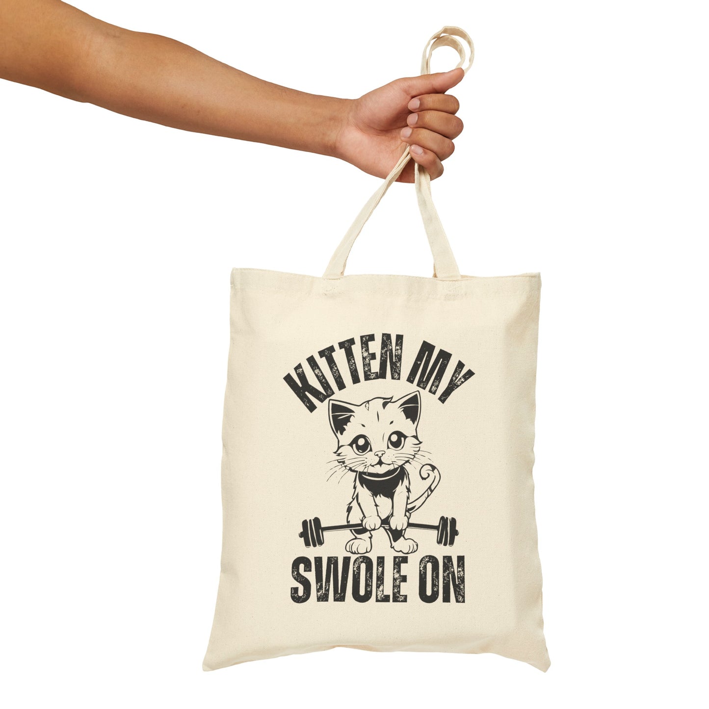 Funny Cat Tote Bag for Gym Rat gifts for Fitness Lover gift Cats Working out Lifting Weights gift for Cat Mom Kitten My Swole On Tote Bags