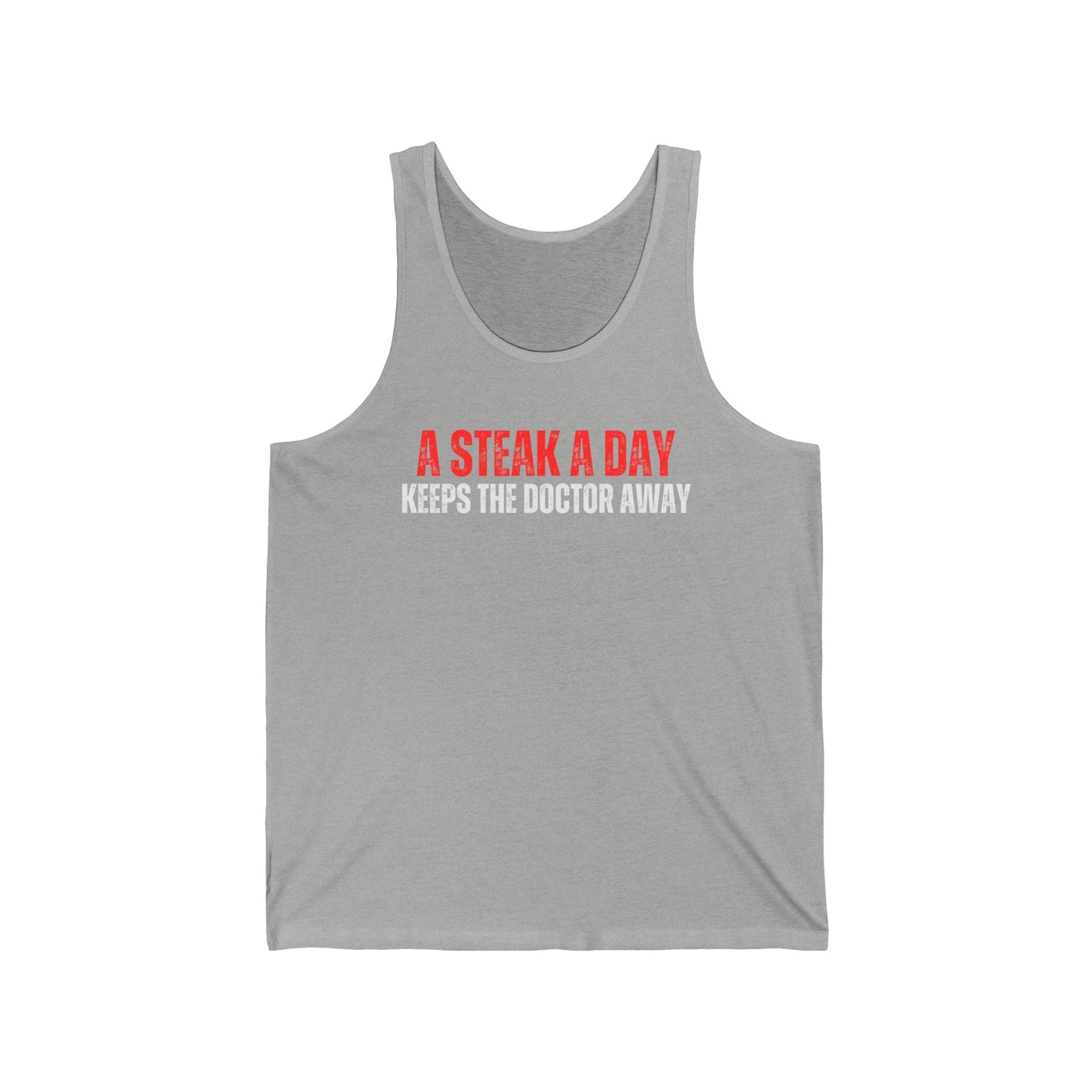 Funny Meat Tank Top Steak Lover T-shirt gift for Meat Lover Gift Meat lovers Shirt Carnivore  A Steak A Day Keeps The Doctor Away Gym Workout Tank Tops