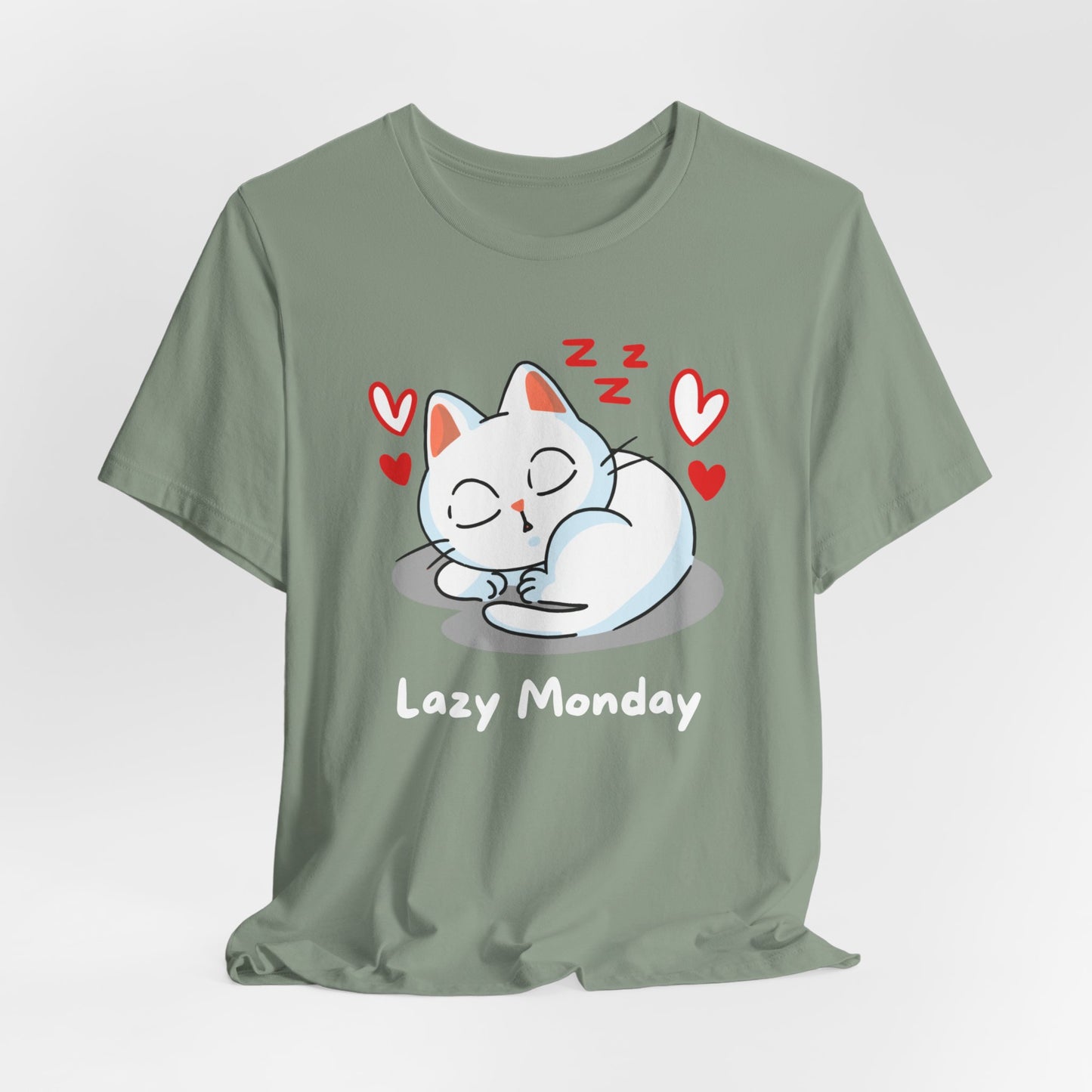 Funny Cat T-shirt for Cat Lover Gift for Her Cute Cat T Shirt for Cat mom GIFTS for Mathers Day Adorable Cat Shirts - Lazy Monday Shirt