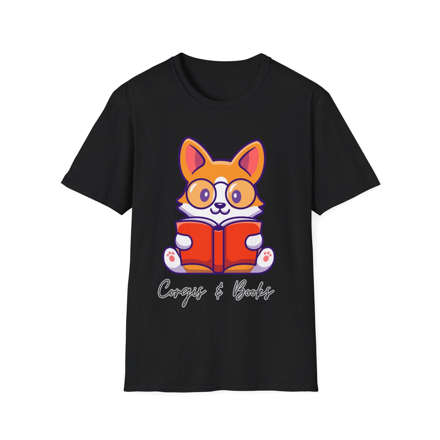 Corgi's & Books T Shirt for Corgi Lover Gift for Book Lover Soft Cotton T-shirt Dog Lovers Shirts Book Lover Shirt