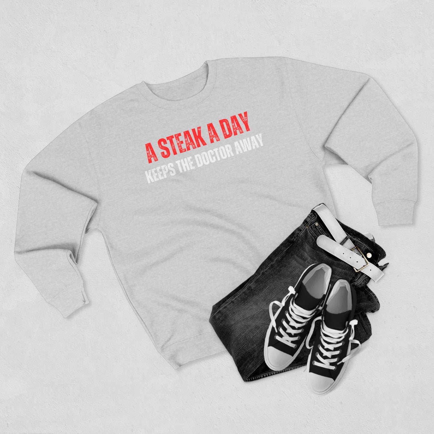 Funny Meat Lover Sweatshirt for Carnivore diet gifts for Men A Steak A Day Keeps The Doctor Away Sweatshirts BBQ Lover gifts