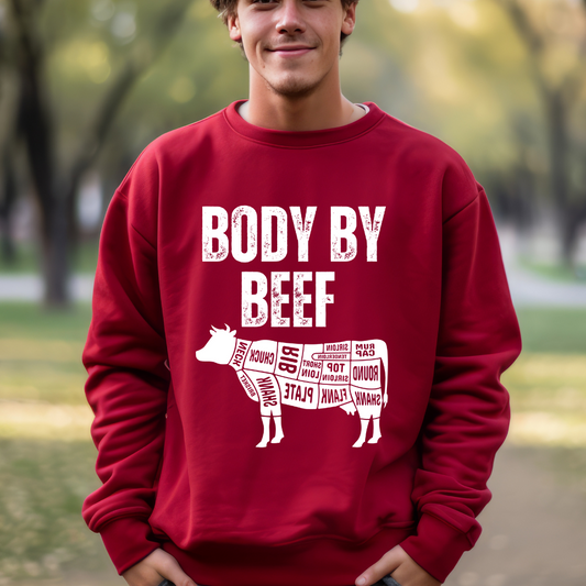 Carnivore Sweatshirt for Meat Lover gifts for Barbecue Lovers Sweatshirts Body By Beef Shirt for Carnivore Diet gifts for BBQ Sweater