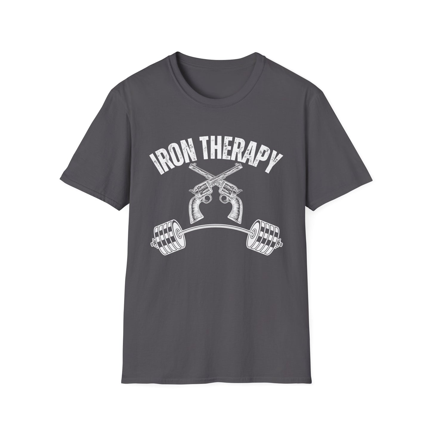 Workout Shirt for Gun Lover gift for Weightlifting T-shirt for Gym Lover gifts for Powerlifting Tee Shirts for Him Iron Therapy Shirt