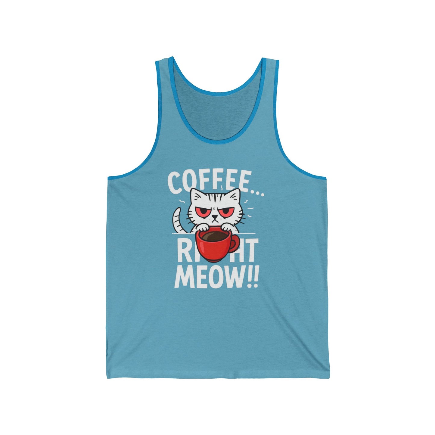 Cats and Coffee Tank Top, Cat Lover Gift, Coffee Lover Shirt, Funny Cat Shirt, Animal Print Tank, Cat Mom Gift
