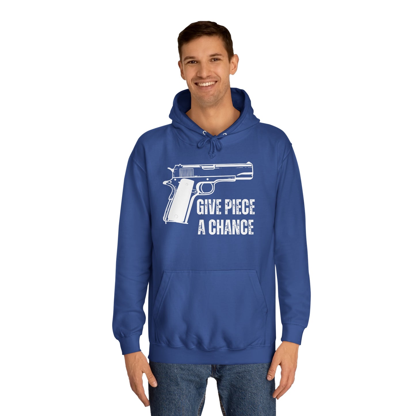 Gun Lover Hoodie Funny Hoodie for Mens gifts for Him Conservative Hoodie for Republican gift 1911 Pistol Give Piece A Chance
