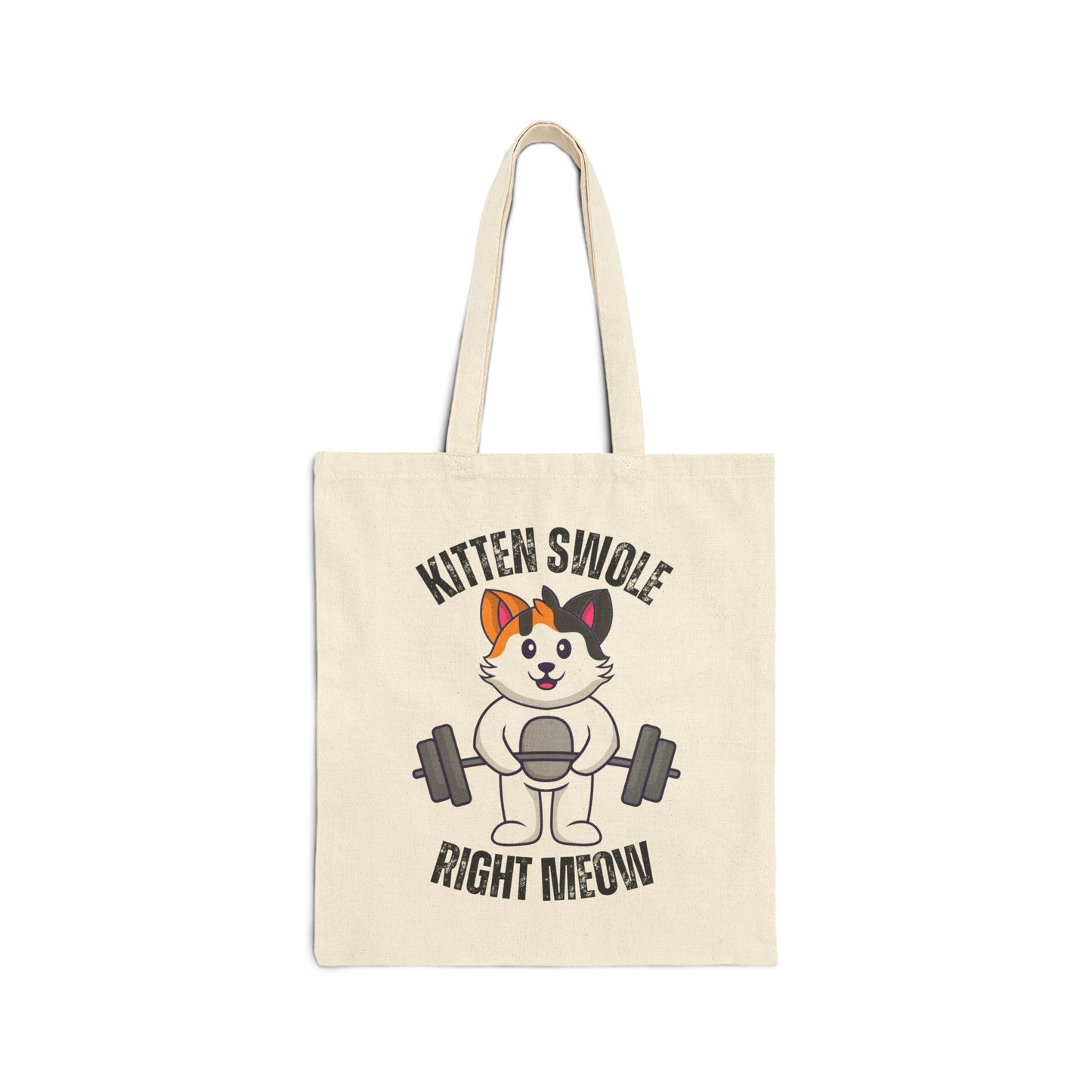 Funny Fitness Cat Tote Bag for Gym Rat gift for Cat Lover gifts Kitten Working Out Workout Bags Kitten Swole Right Meow Kitty Tote Bags