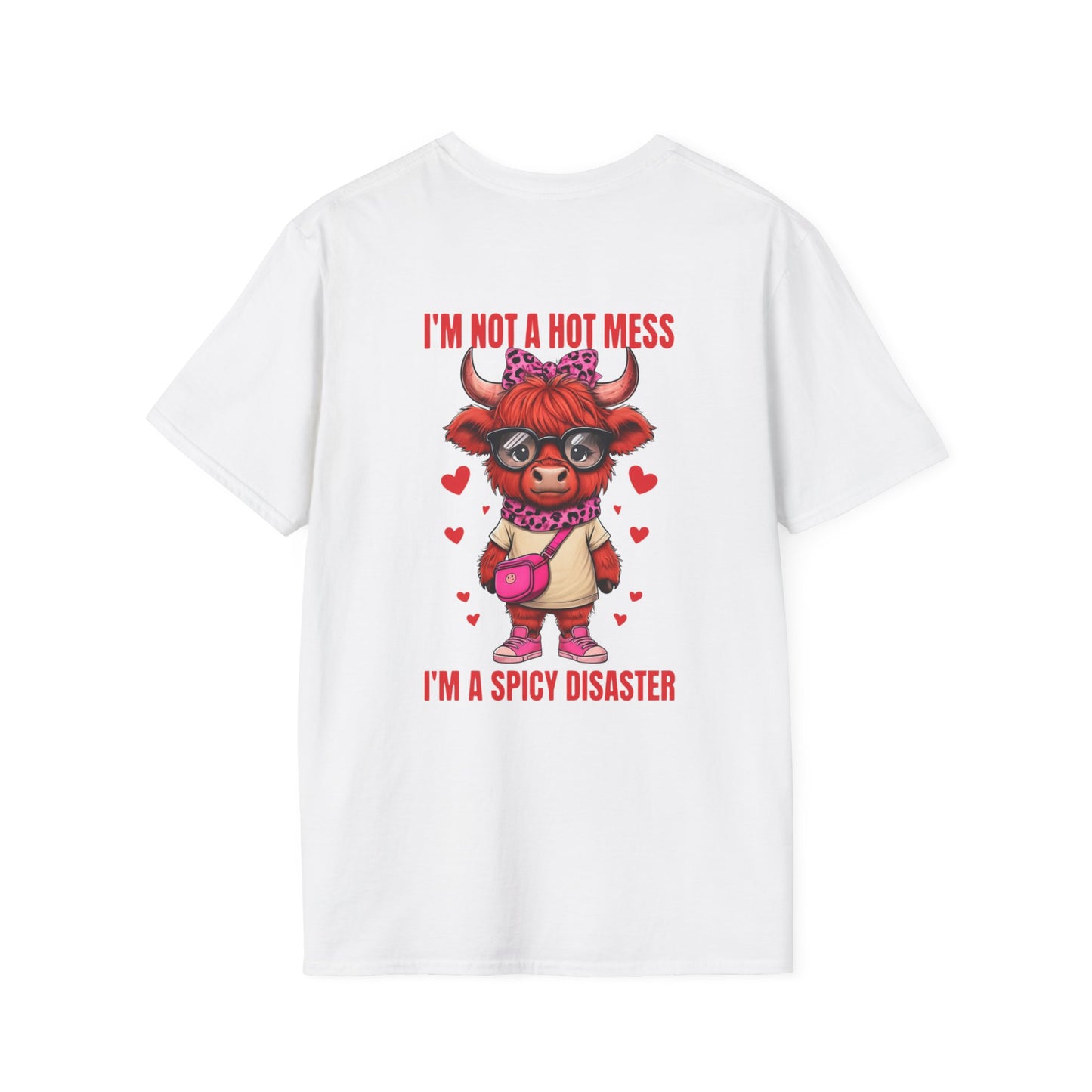 Funny Cow Lover Shirt Cute Cow Tee Spicy Disaster Tee,Animal Gift Shirt Sarcastic Cow Graphic Top Farm Life Clothing for Cow Lovers