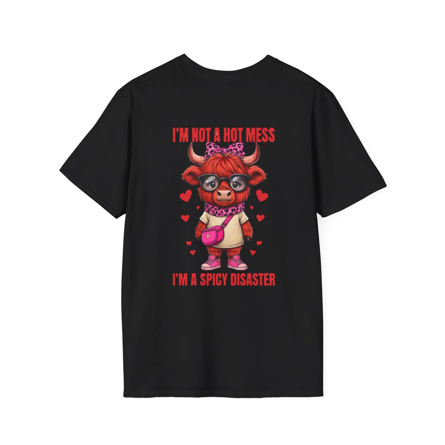 Funny Cow Lover Shirt Cute Cow Tee Spicy Disaster Tee,Animal Gift Shirt Sarcastic Cow Graphic Top Farm Life Clothing for Cow Lovers